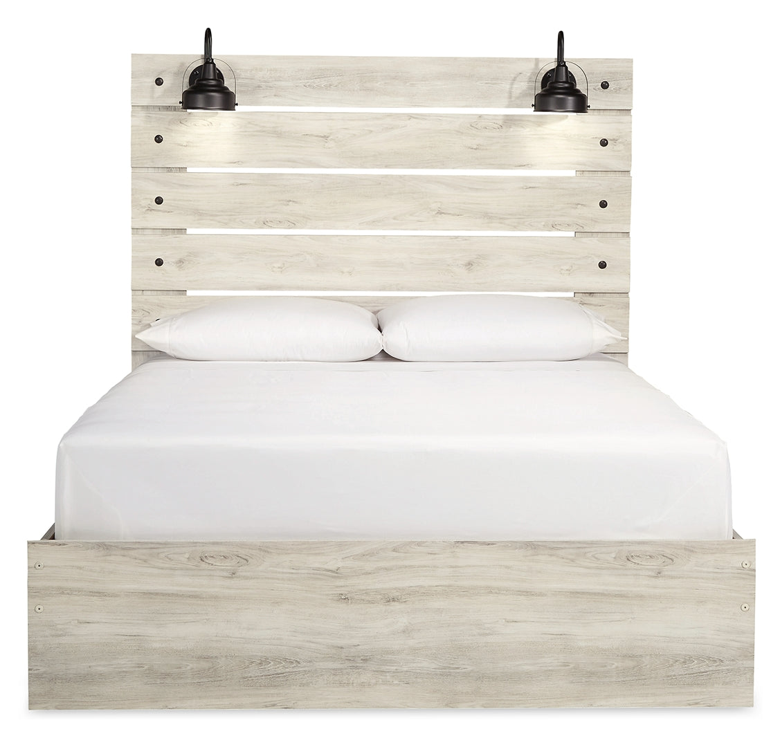 Cambeck King, Queen Panel Bed With Drawers, Color Whitewash