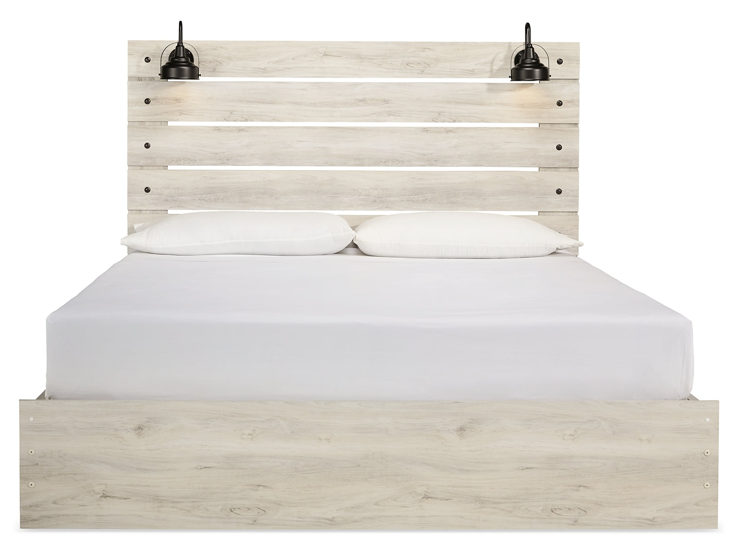 Cambeck King, Queen Panel Bed With Drawers, Color Whitewash