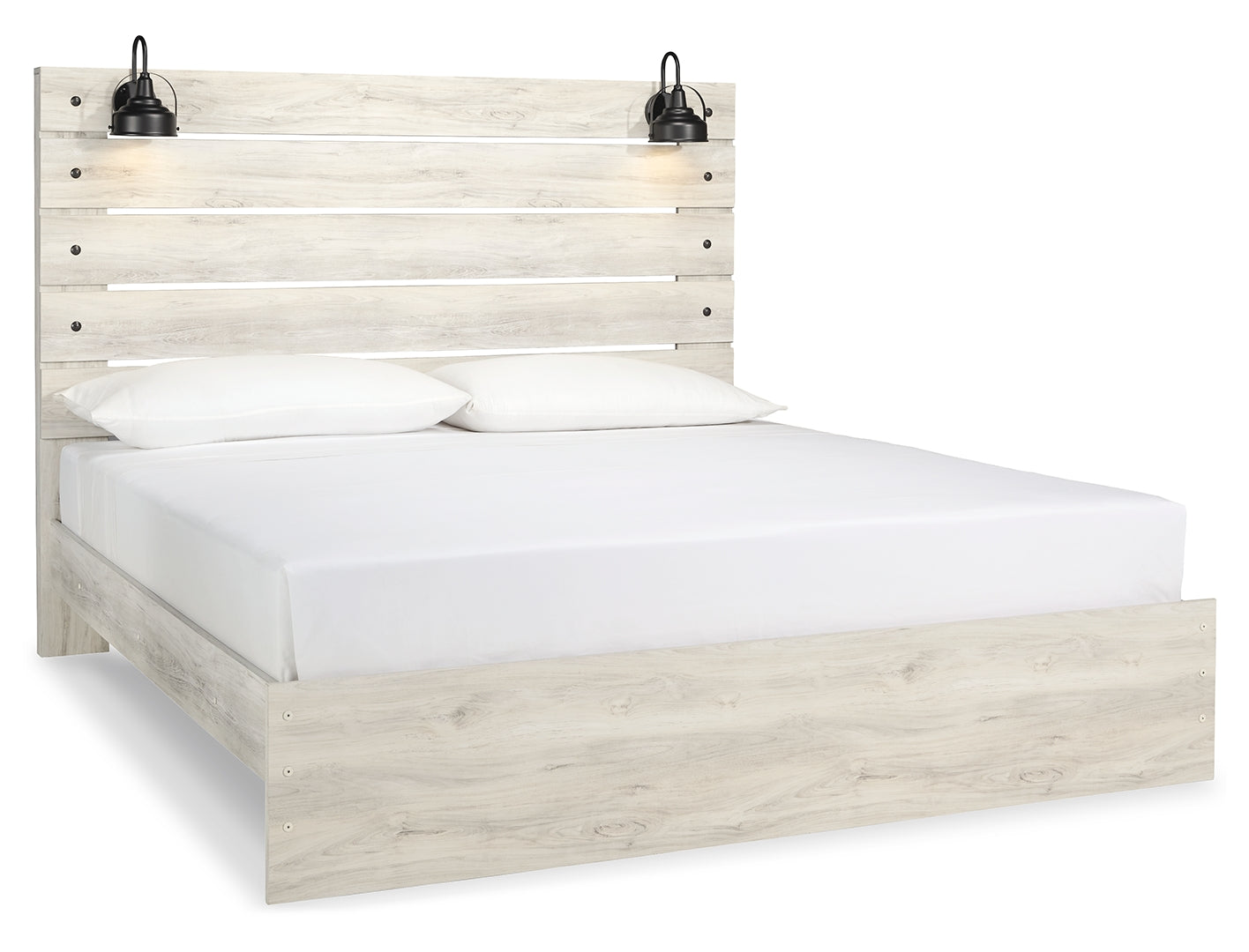 Cambeck King, Queen Panel Bed With Drawers, Color Whitewash Without Drawers King