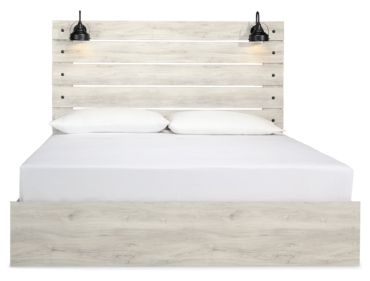 Cambeck King, Queen Panel Bed With Drawers, Color Whitewash