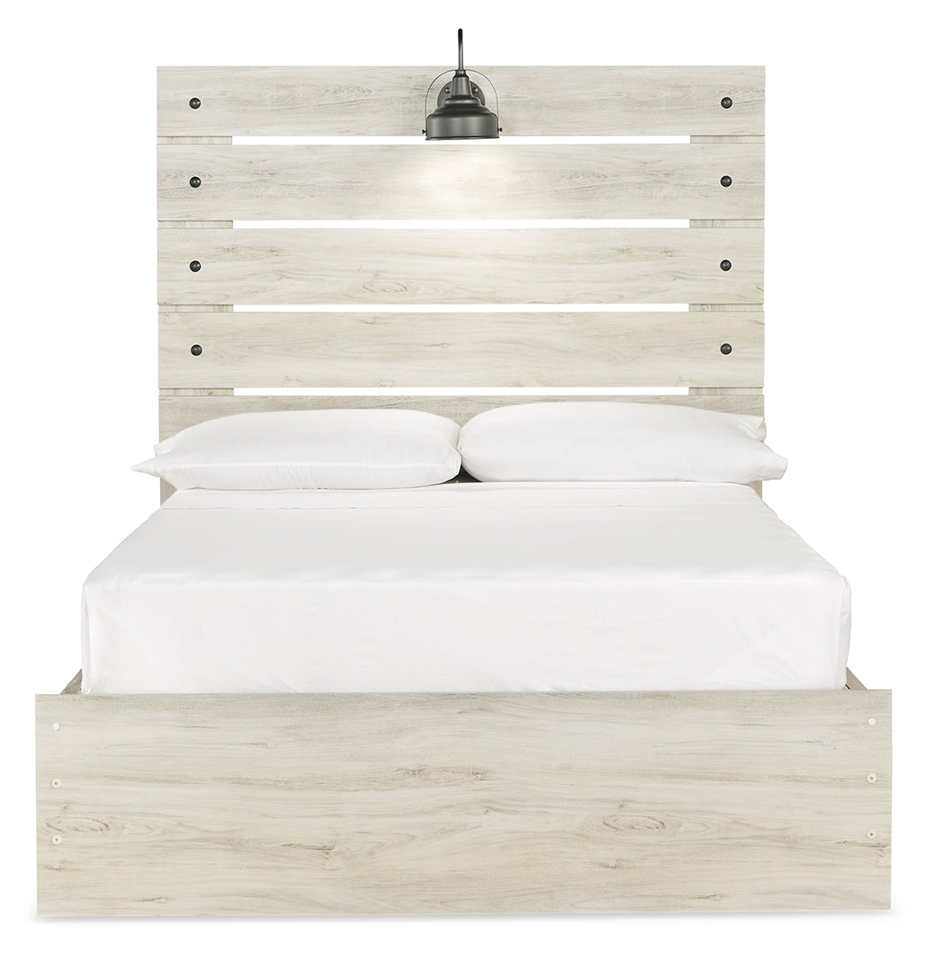 Cambeck King, Queen Panel Bed With Drawers, Color Whitewash