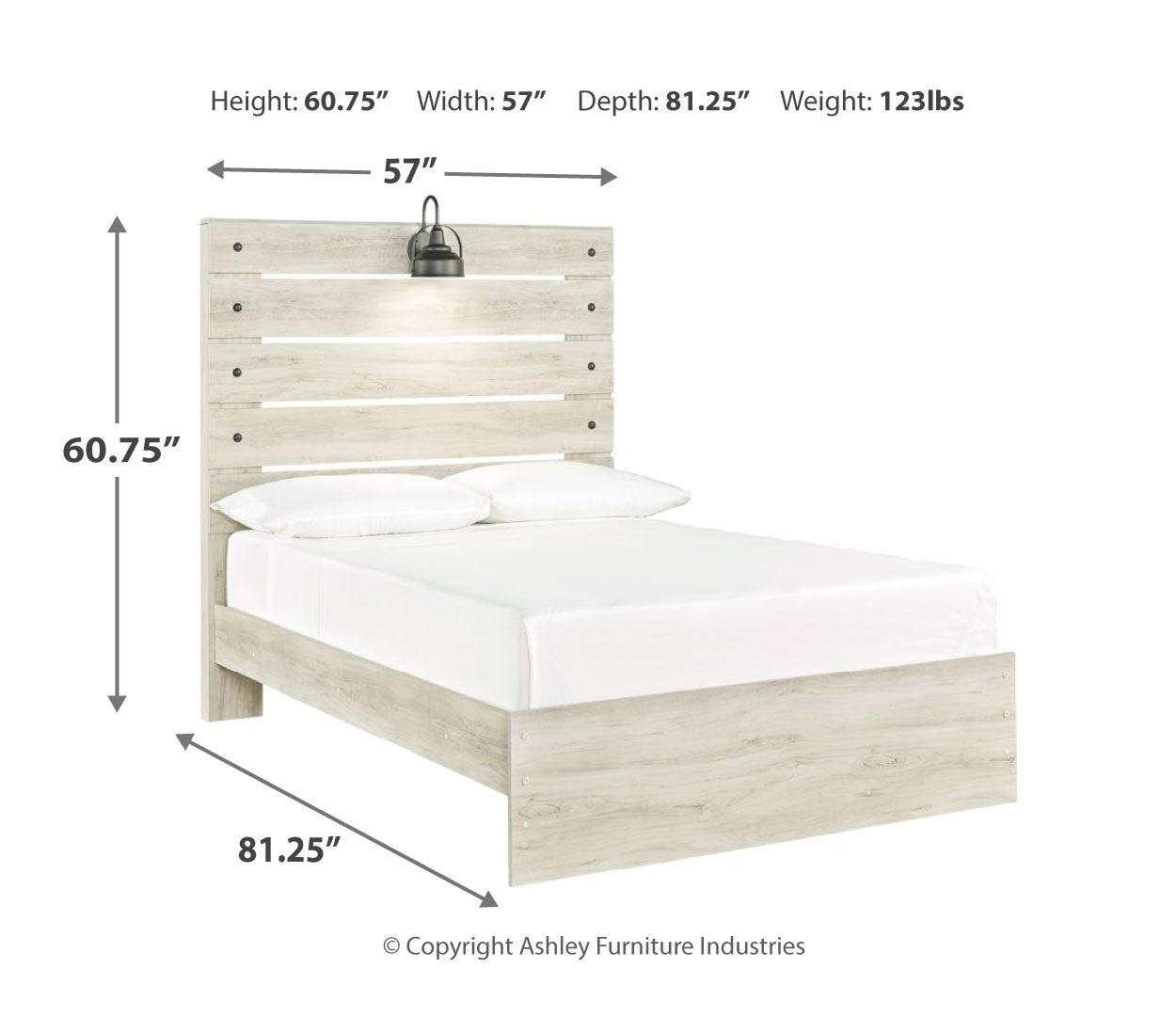 Cambeck King, Queen Panel Bed With Drawers, Color Whitewash