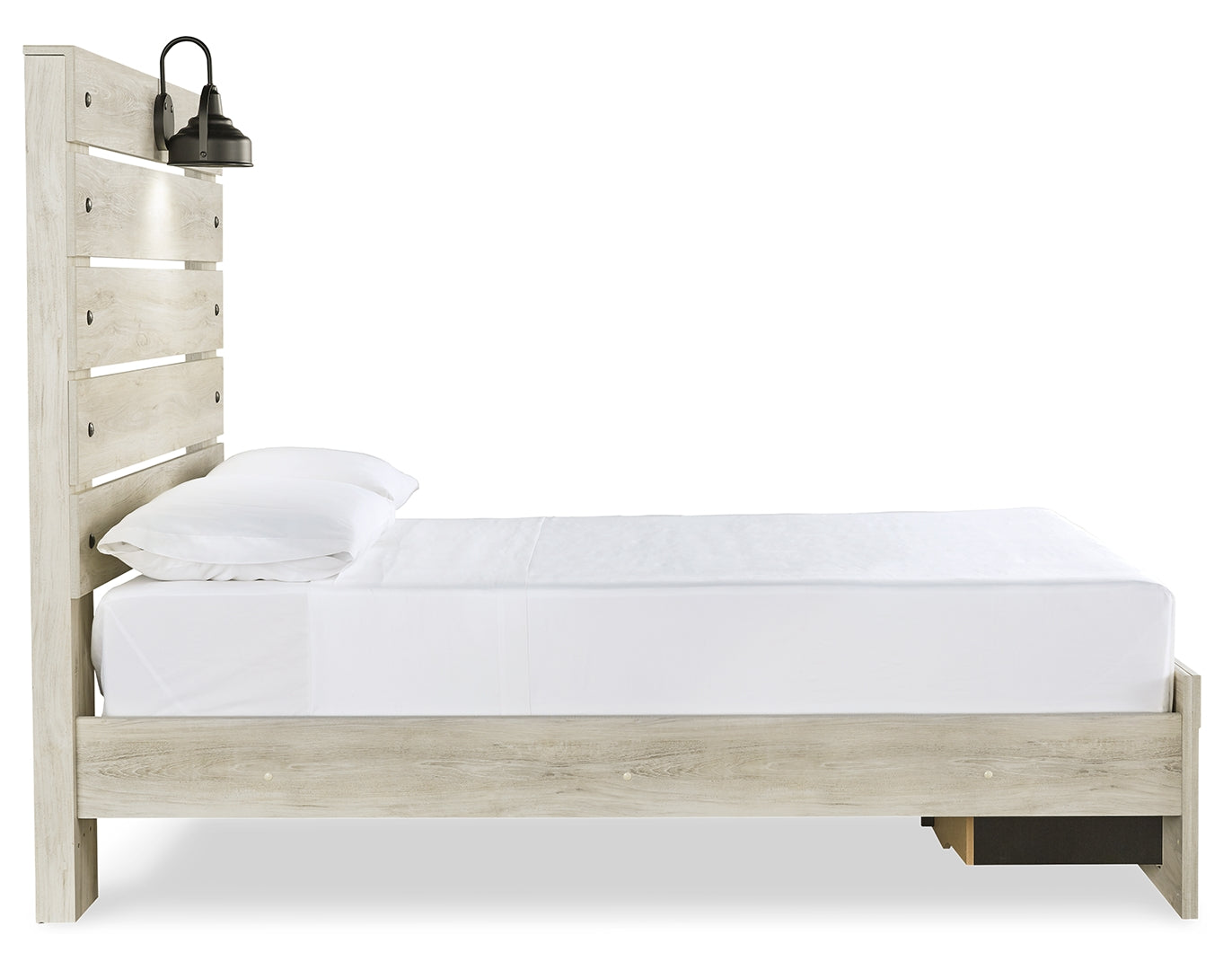 Cambeck King, Queen Panel Bed With Drawers, Color Whitewash