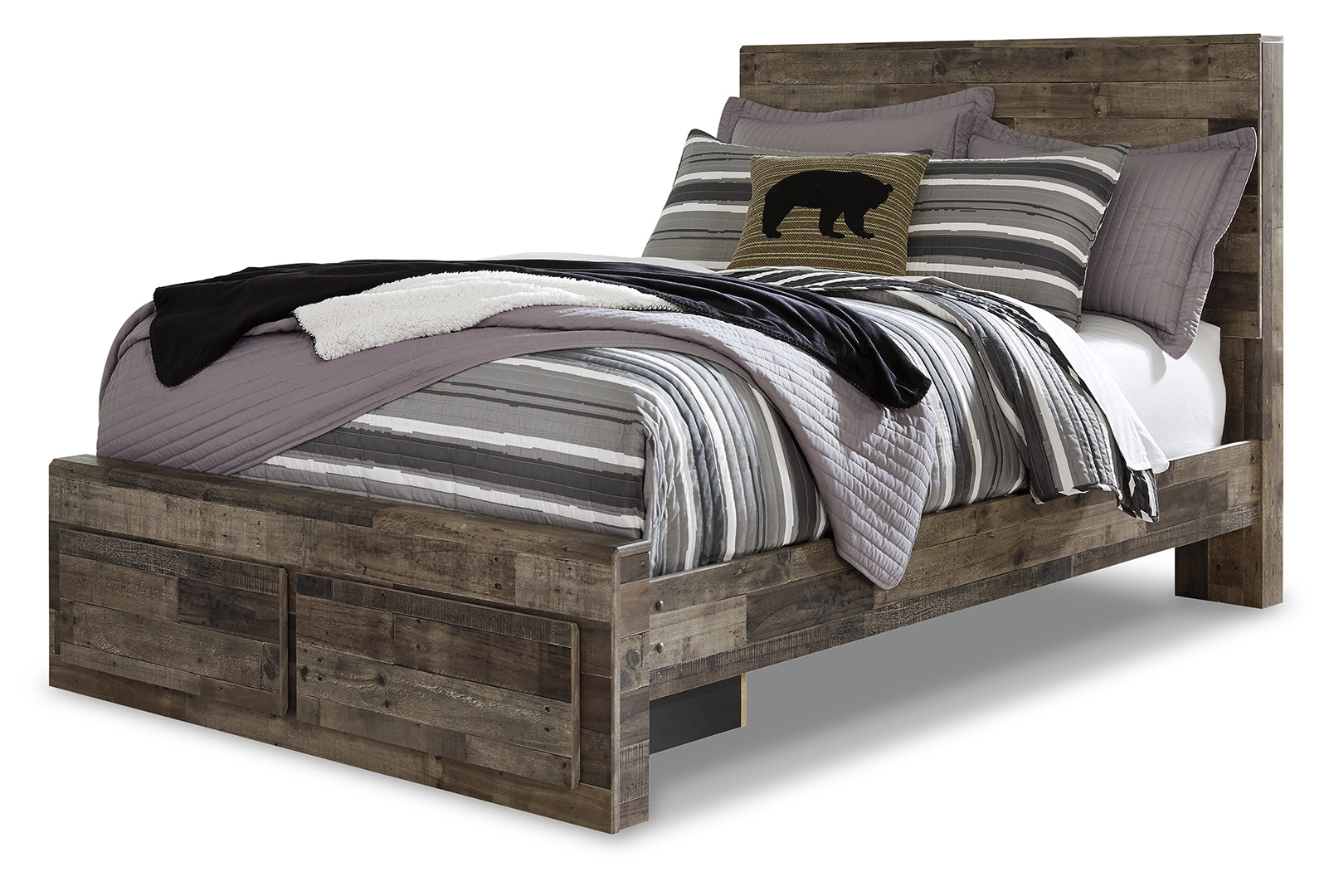 Derekson Modern Beauteous Look Bed Full With 2 Storage Drawers