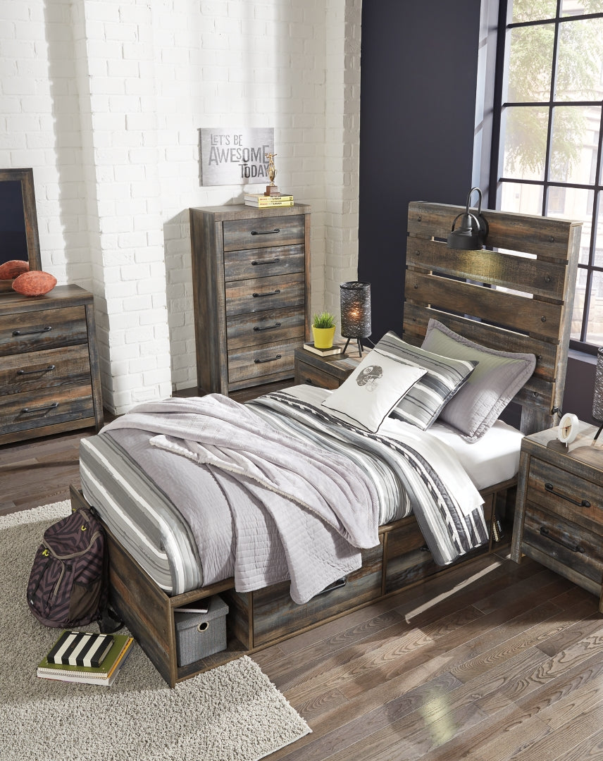 Drystan Rustic & Industrial Styles Panel Bed