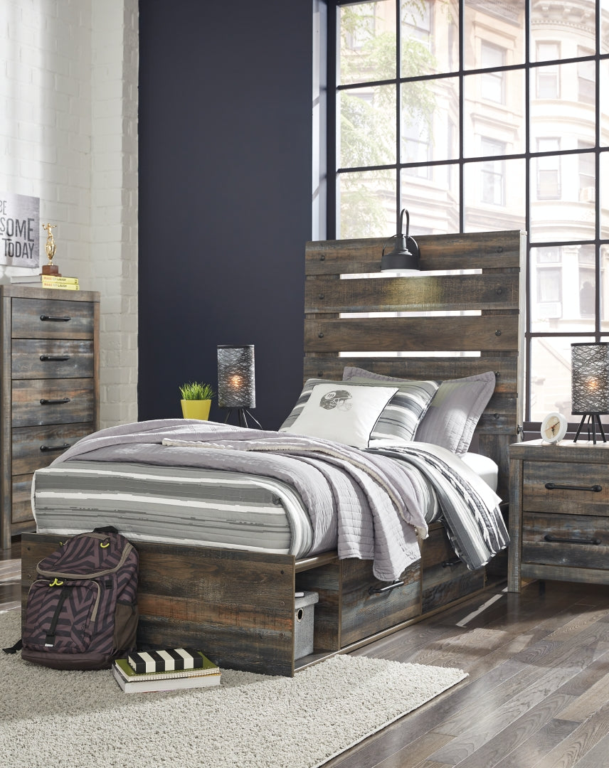 Drystan Rustic & Industrial Styles Panel Bed