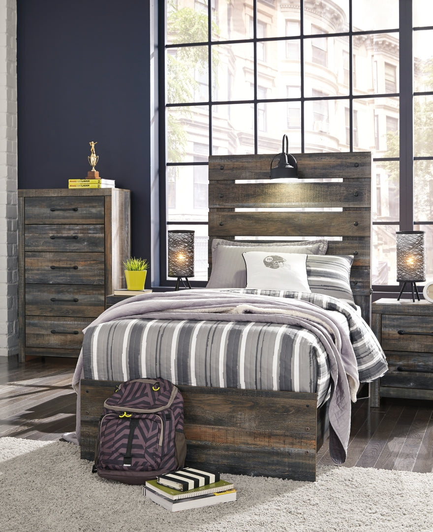 Drystan Rustic & Industrial Styles Panel Bed