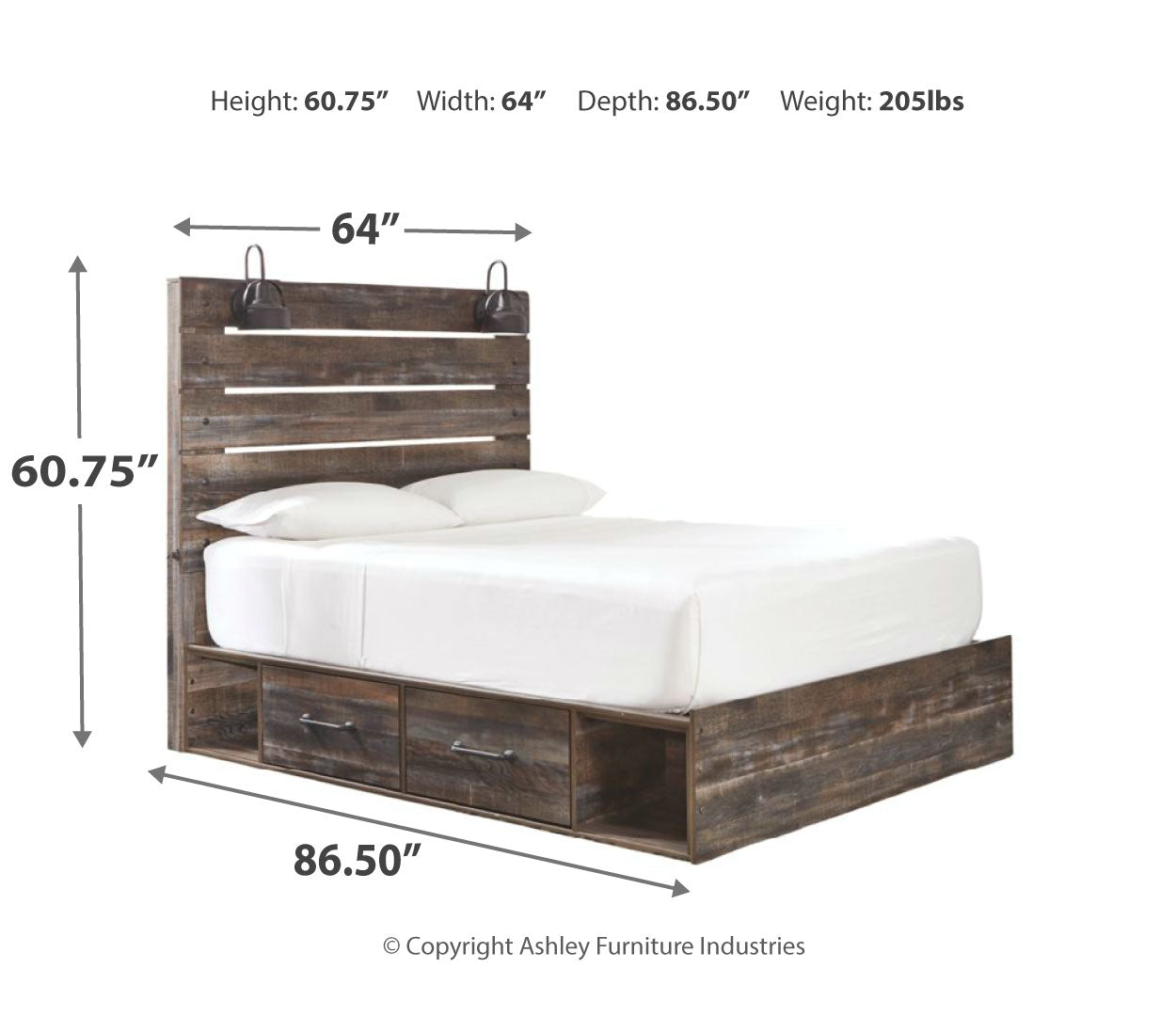 Ashley Drystan Panel Bed,Color-Multi