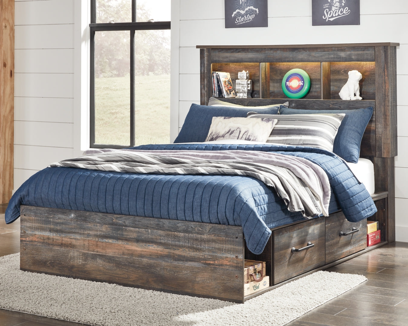 Drystan Rustic & Industrial Styles Panel Bed