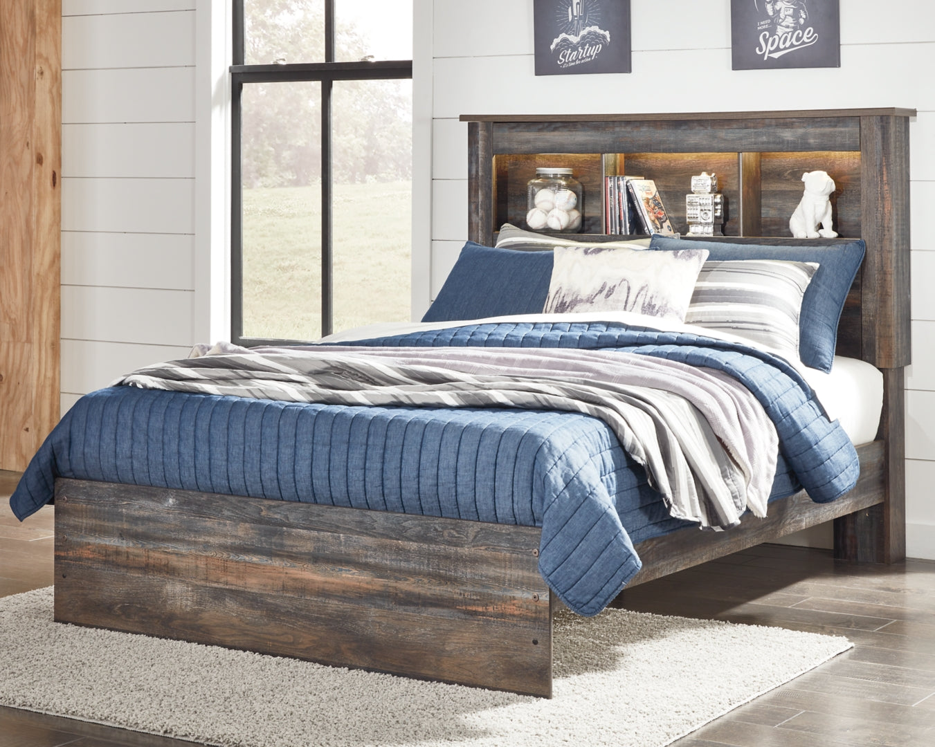 Drystan Rustic & Industrial Styles Panel Bed