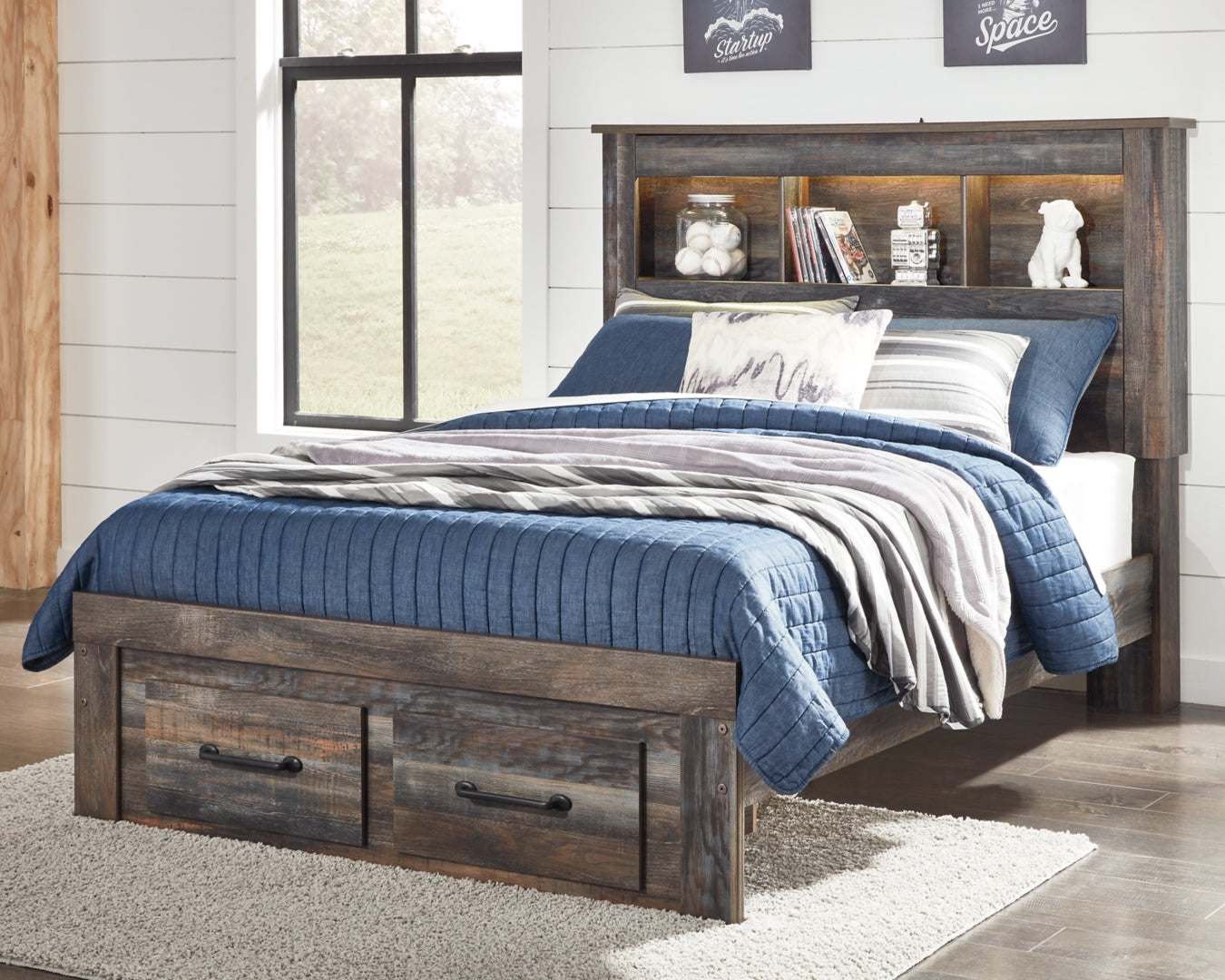 Drystan Rustic & Industrial Styles Panel Bed