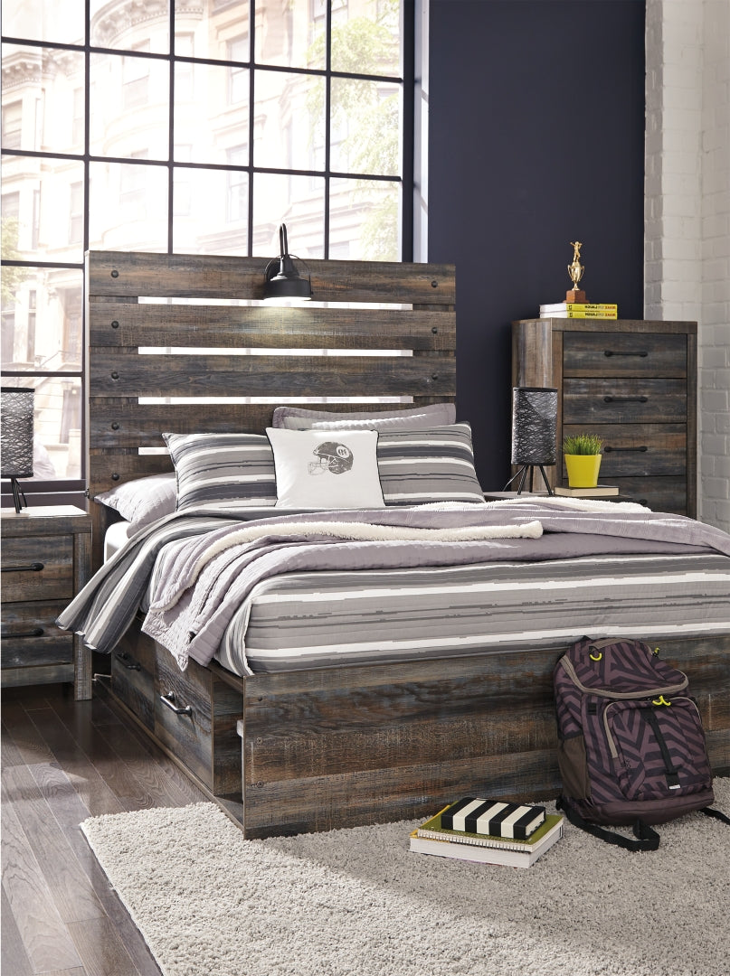 Drystan Rustic & Industrial Styles Panel Bed