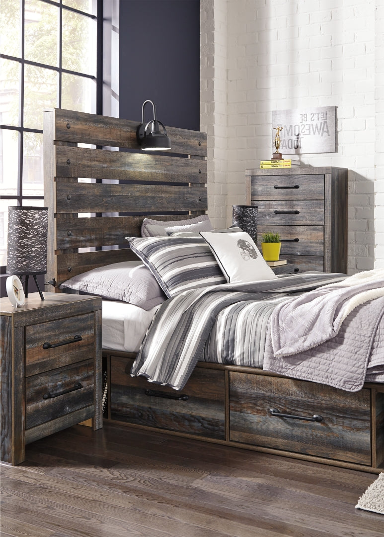 Drystan Rustic & Industrial Styles Panel Bed