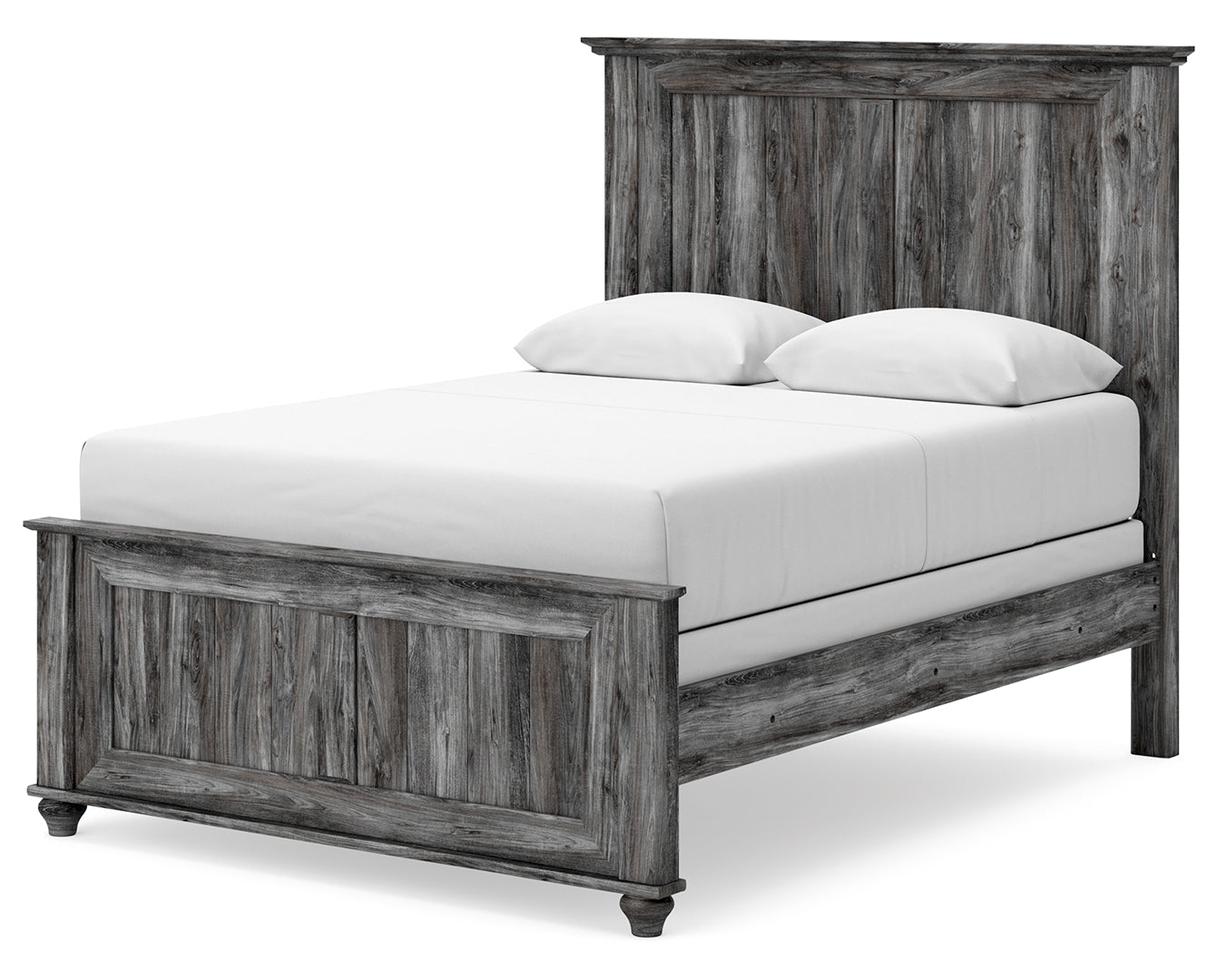 Thyven Driftwood Look Panel Bed With Smoky Gray Finish