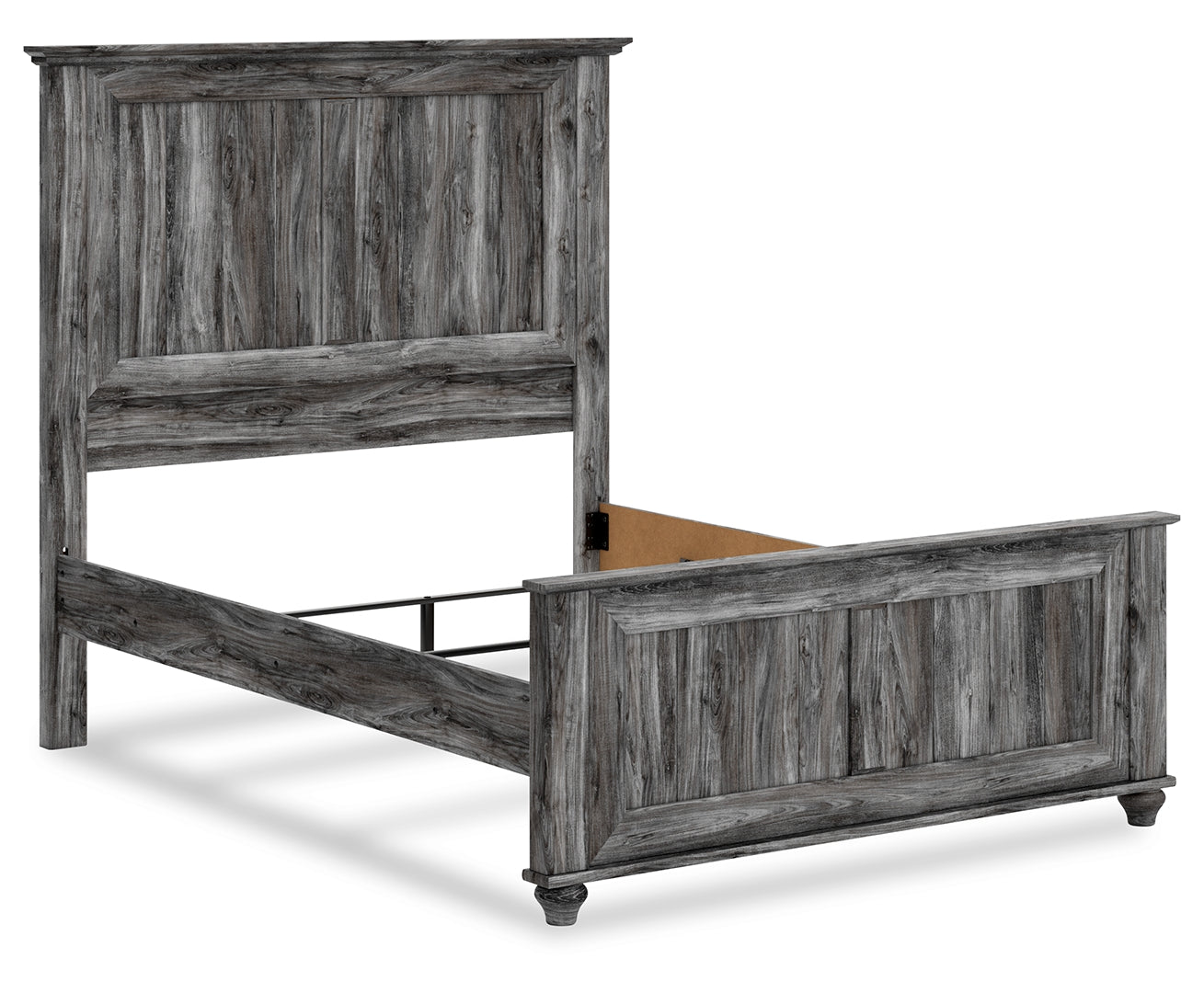 Thyven Driftwood Look Panel Bed With Smoky Gray Finish