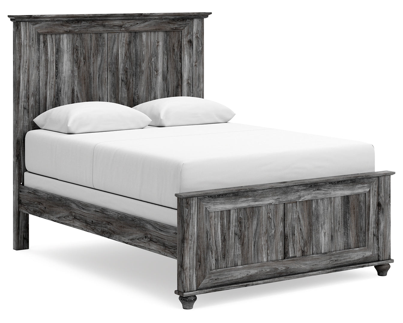 Thyven Driftwood Look Panel Bed With Smoky Gray Finish Queen