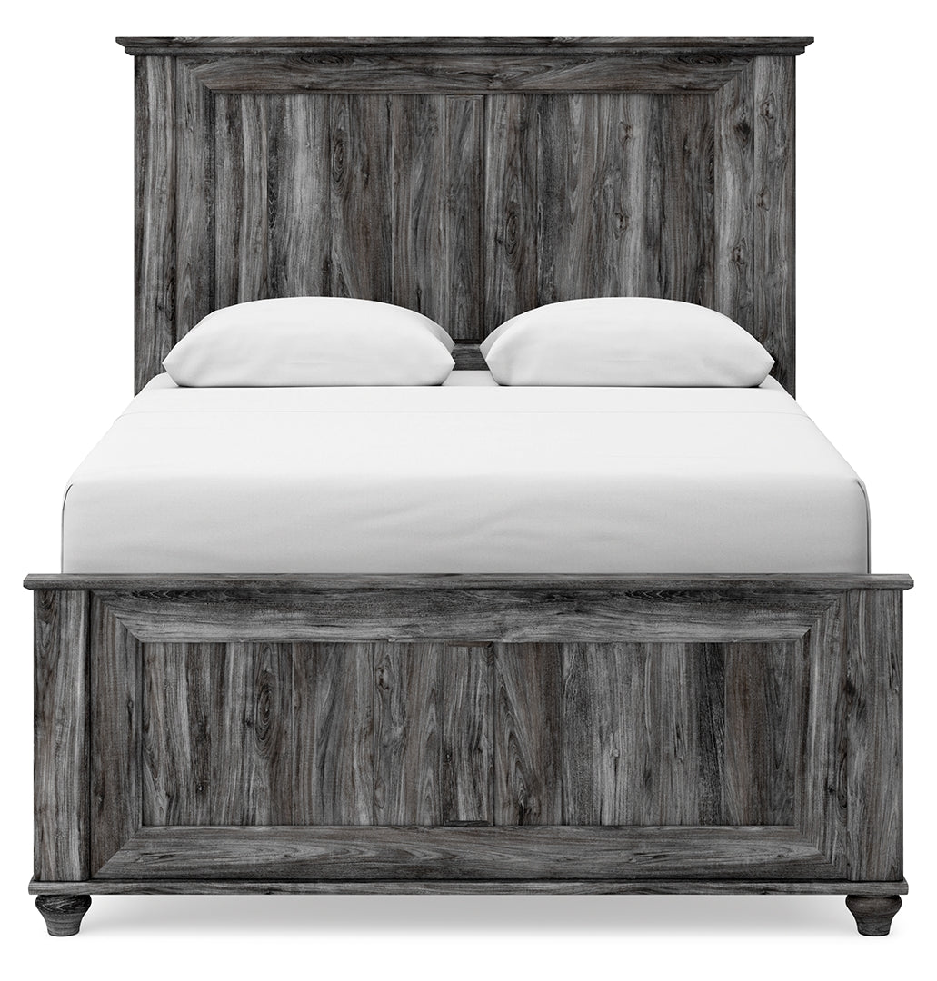 Thyven Driftwood Look Panel Bed With Smoky Gray Finish