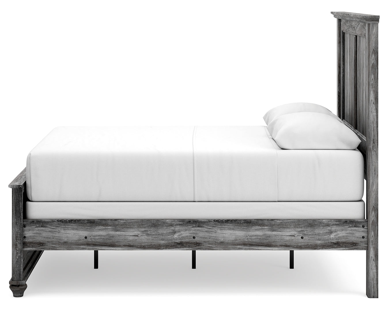 Thyven Driftwood Look Panel Bed With Smoky Gray Finish