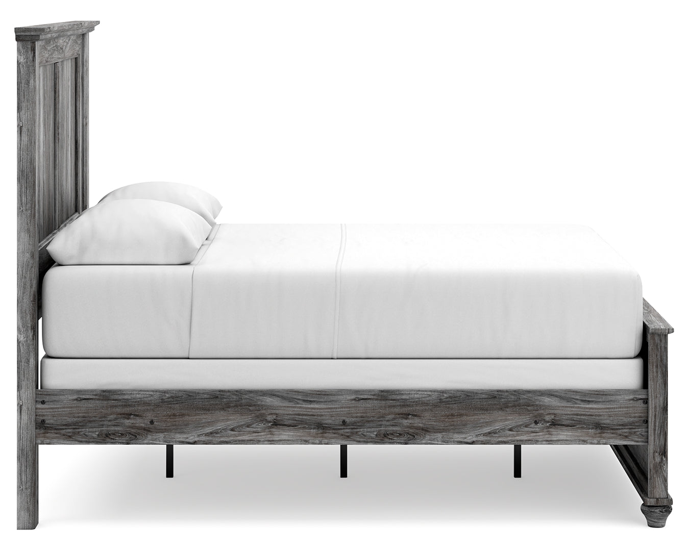 Thyven Driftwood Look Panel Bed With Smoky Gray Finish