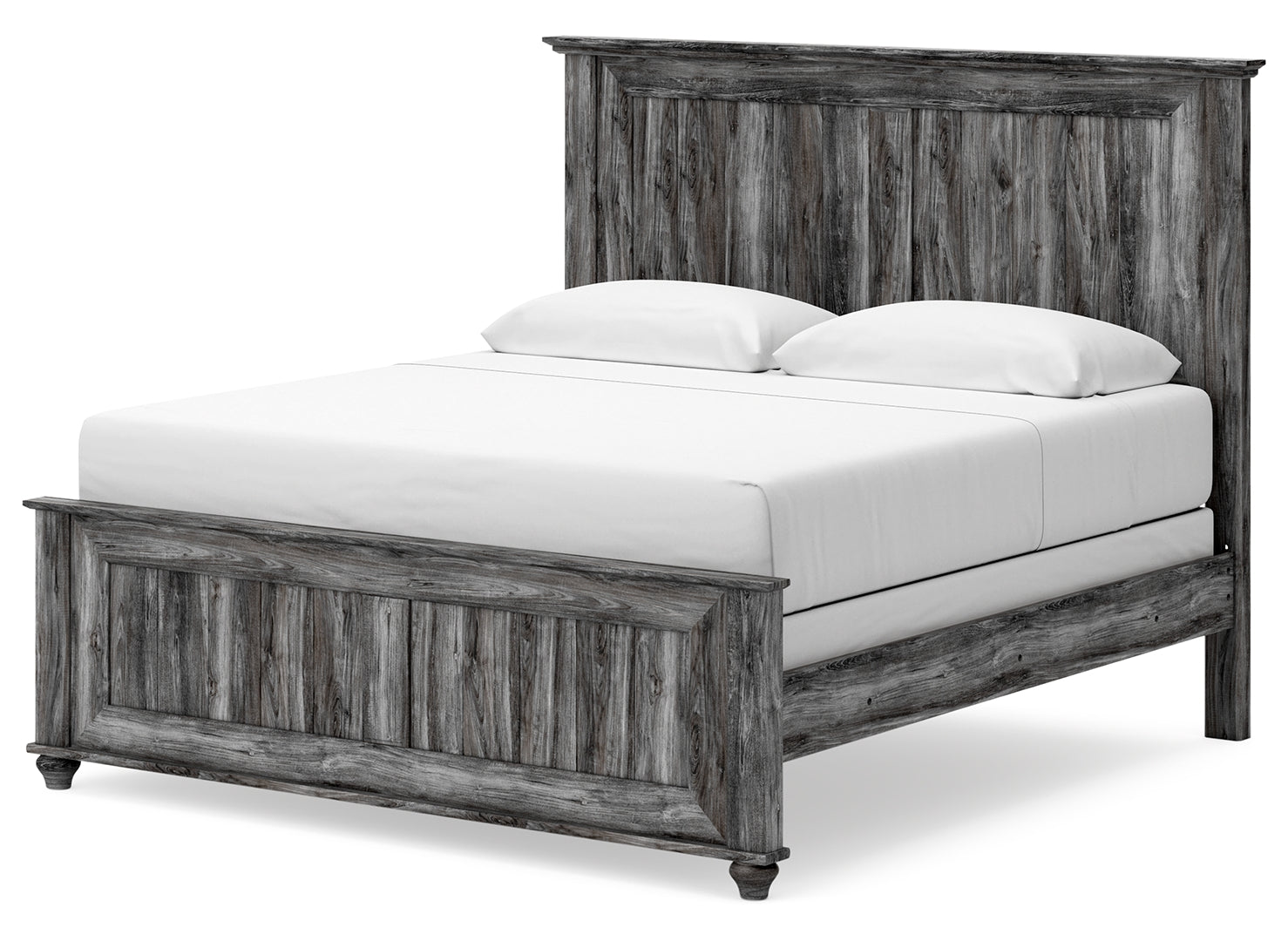 Thyven Driftwood Look Panel Bed With Smoky Gray Finish