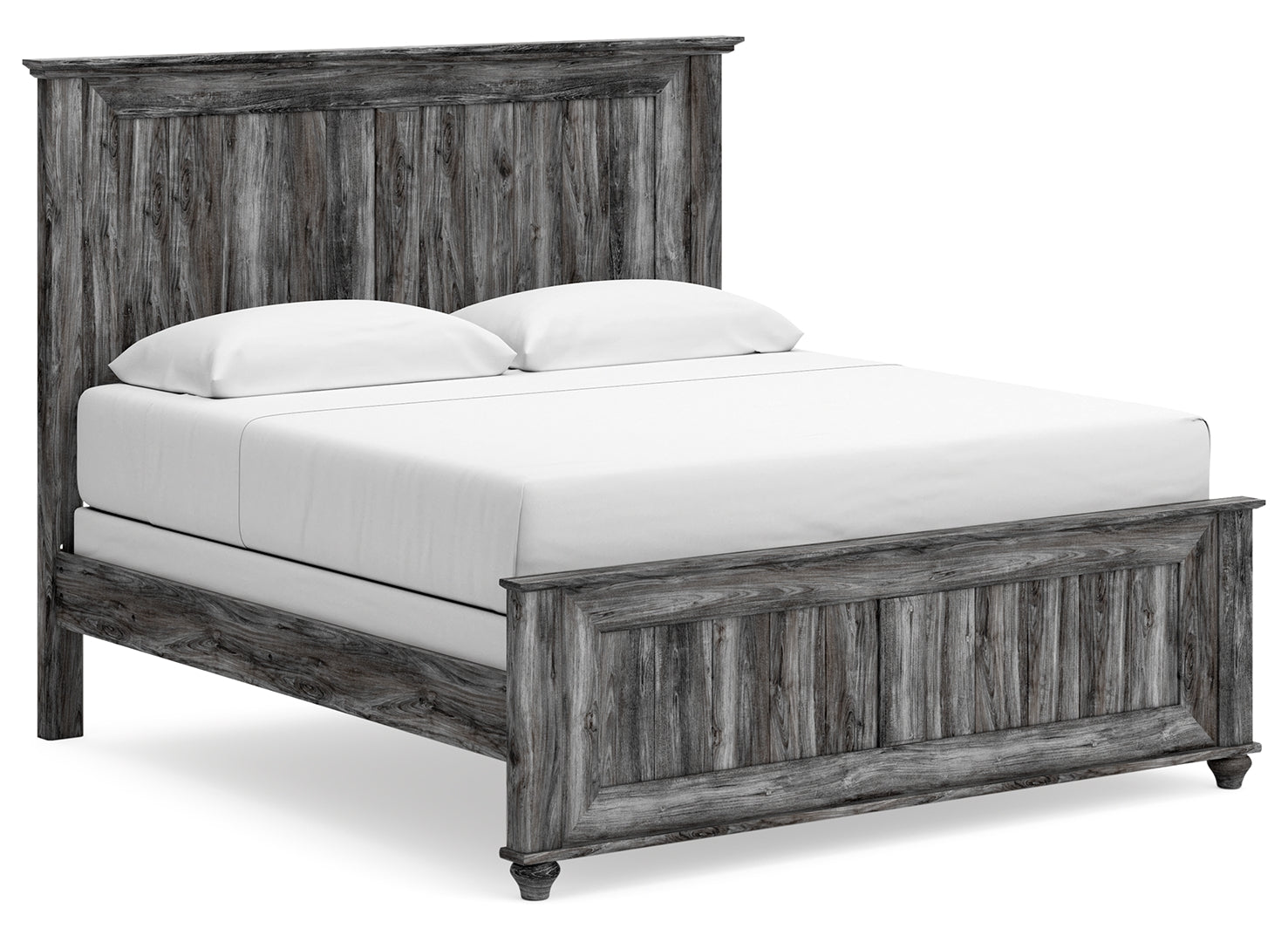 Thyven Driftwood Look Panel Bed With Smoky Gray Finish King