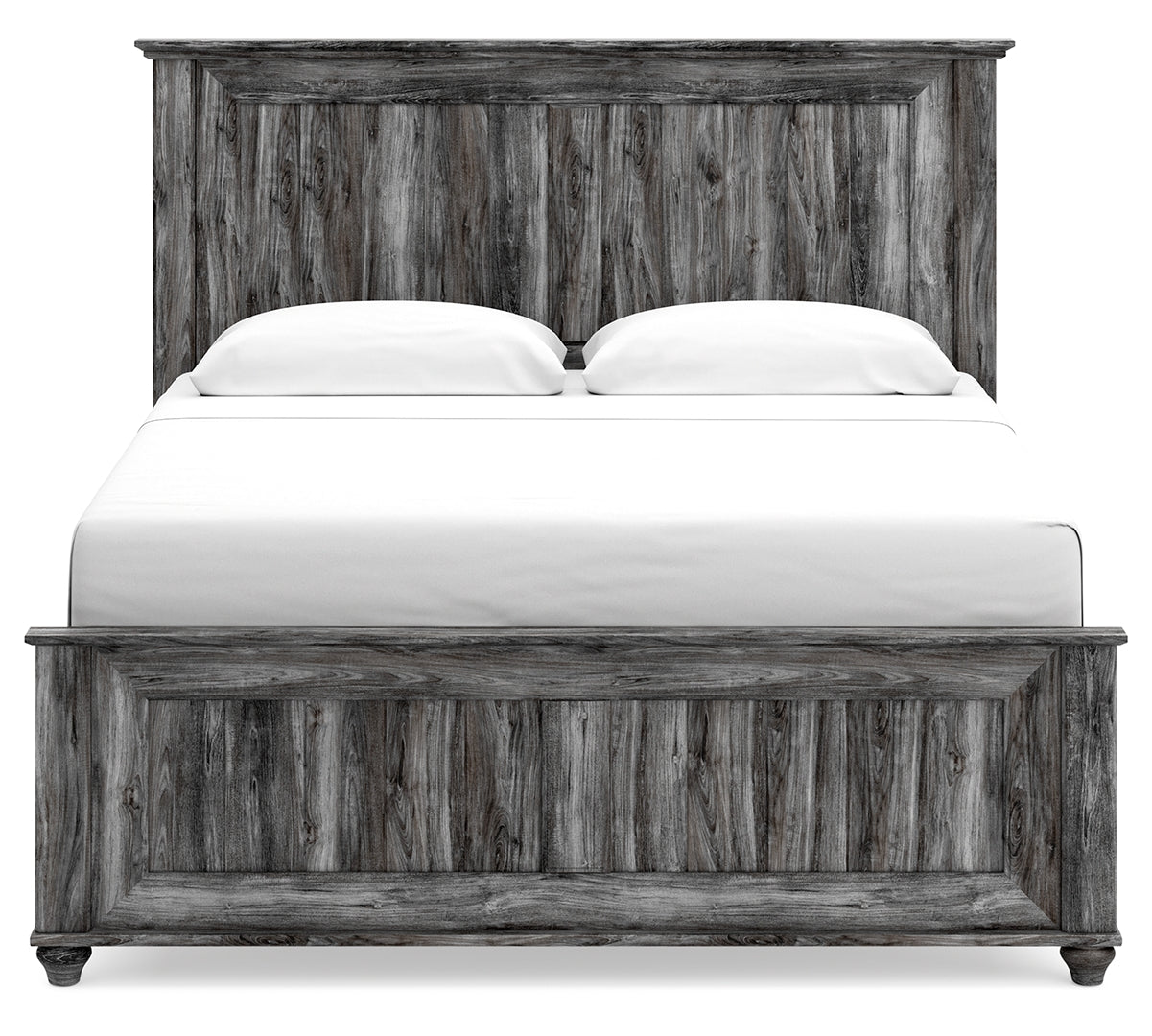 Thyven Driftwood Look Panel Bed With Smoky Gray Finish