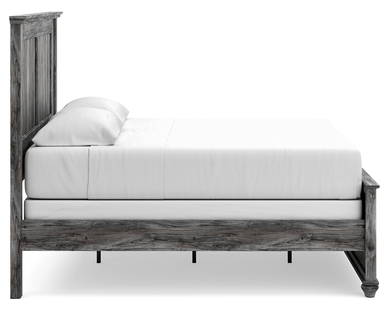 Thyven Driftwood Look Panel Bed With Smoky Gray Finish