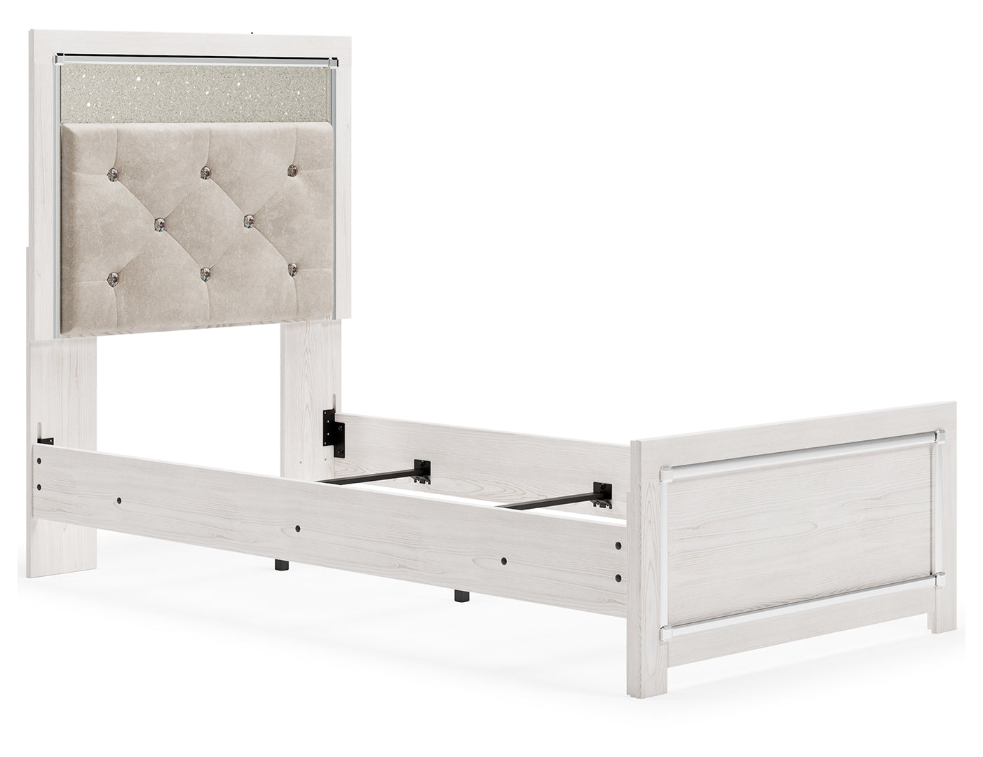 Altyra Queen Upholstered & Panel Bed, Color- White