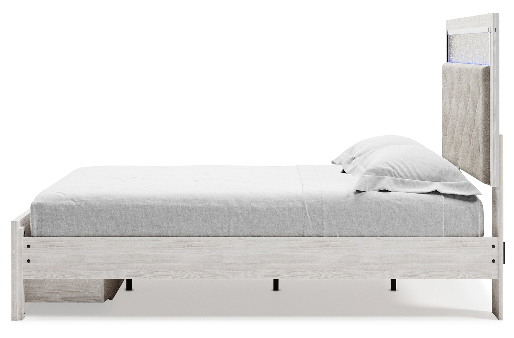 Altyra Queen Upholstered & Panel Bed, Color- White