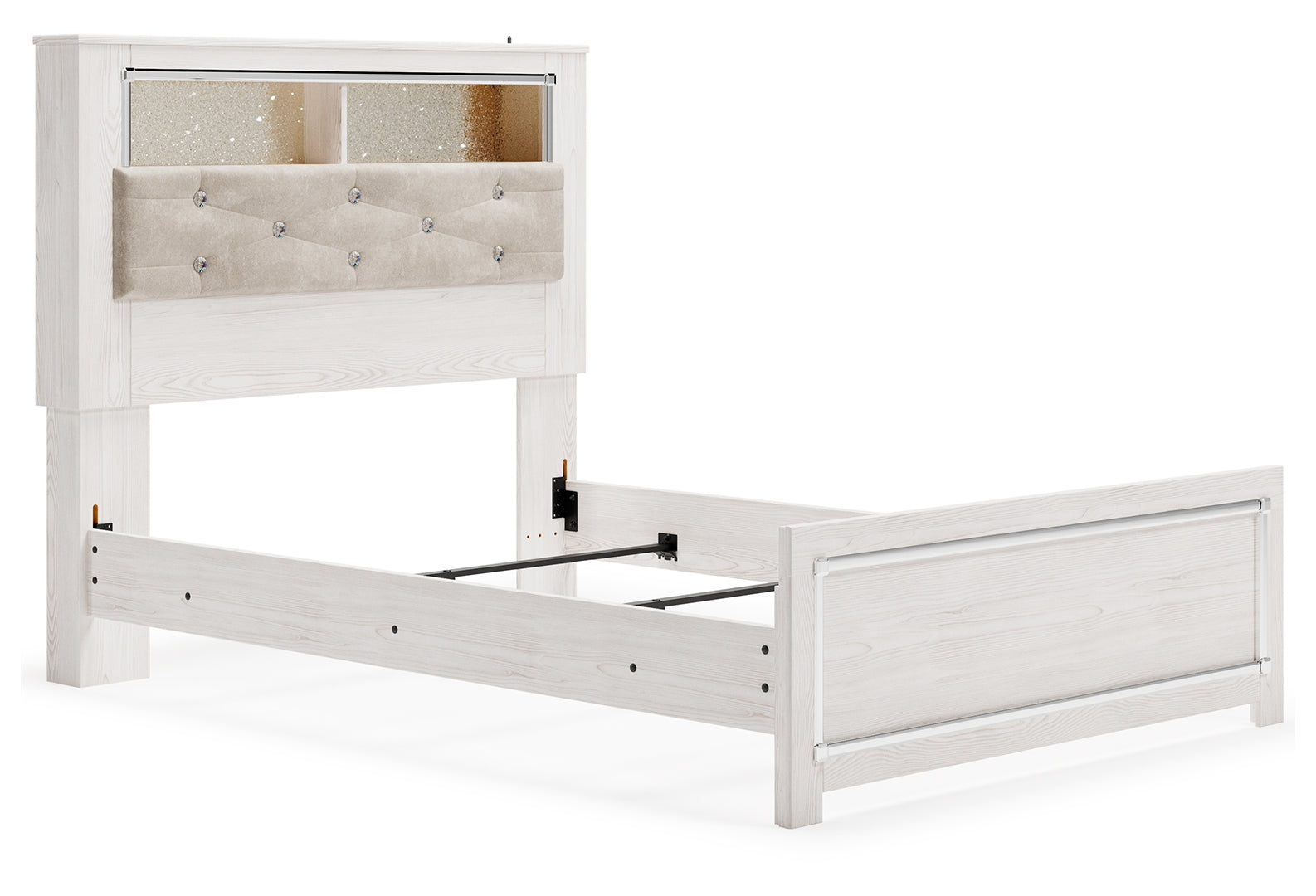 Altyra Queen Upholstered & Panel Bed, Color- White