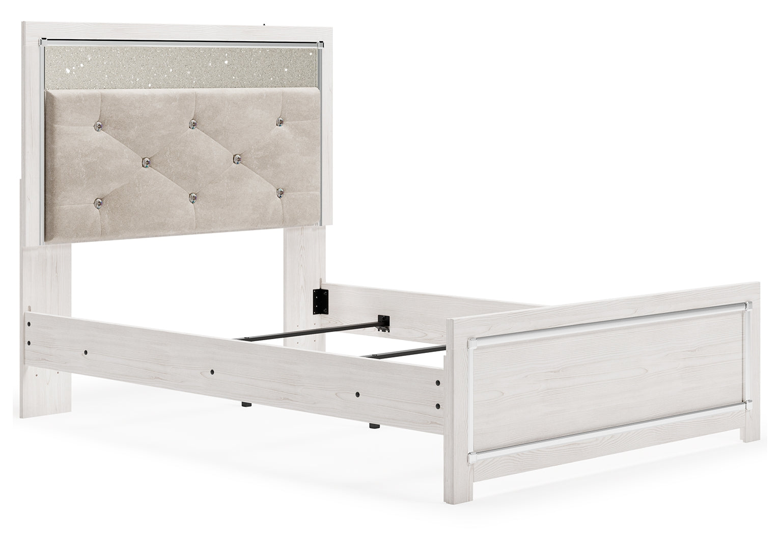 Altyra Queen Upholstered & Panel Bed, Color- White