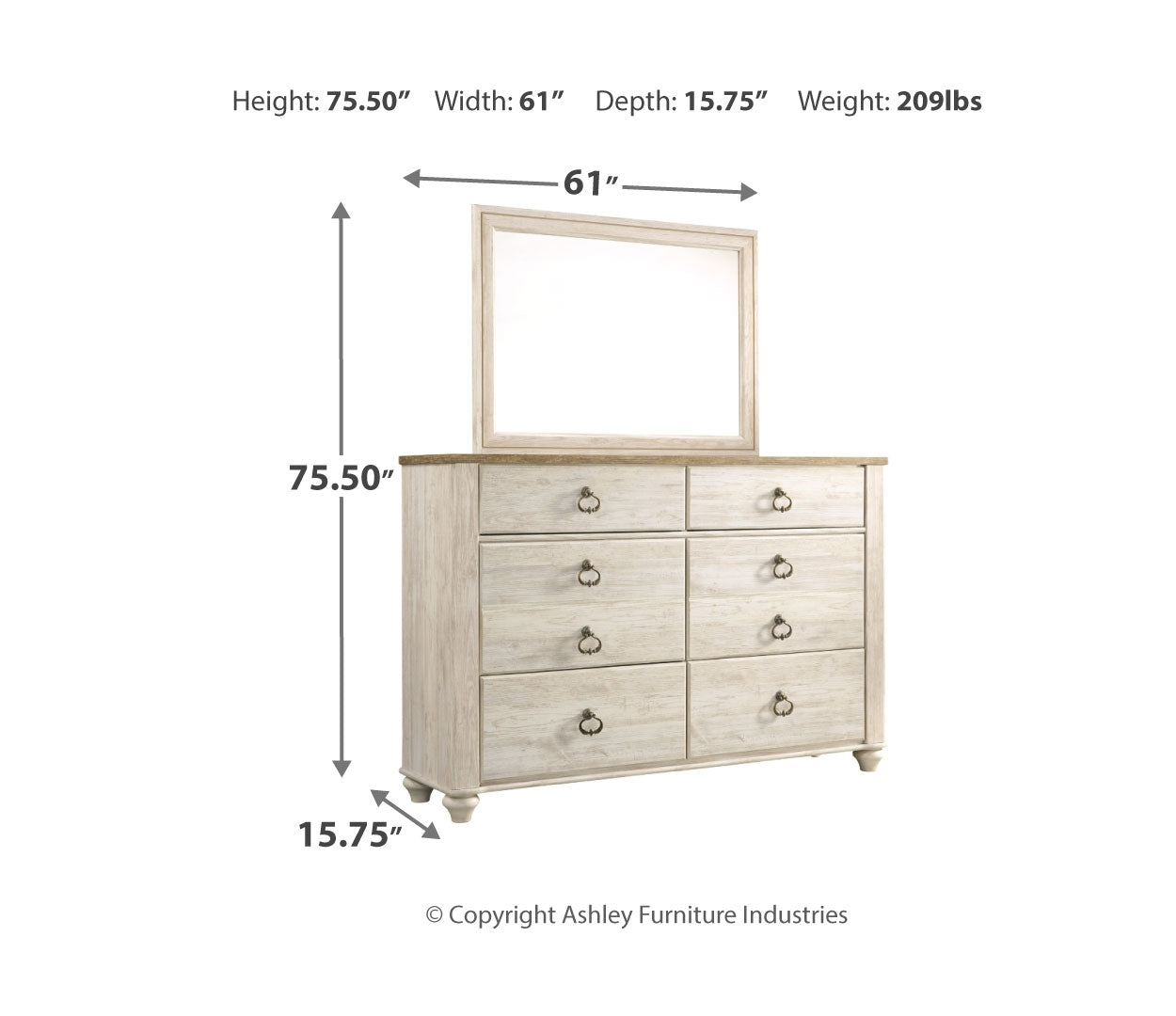 Willowton Twin Panel Bed with 2 Storage