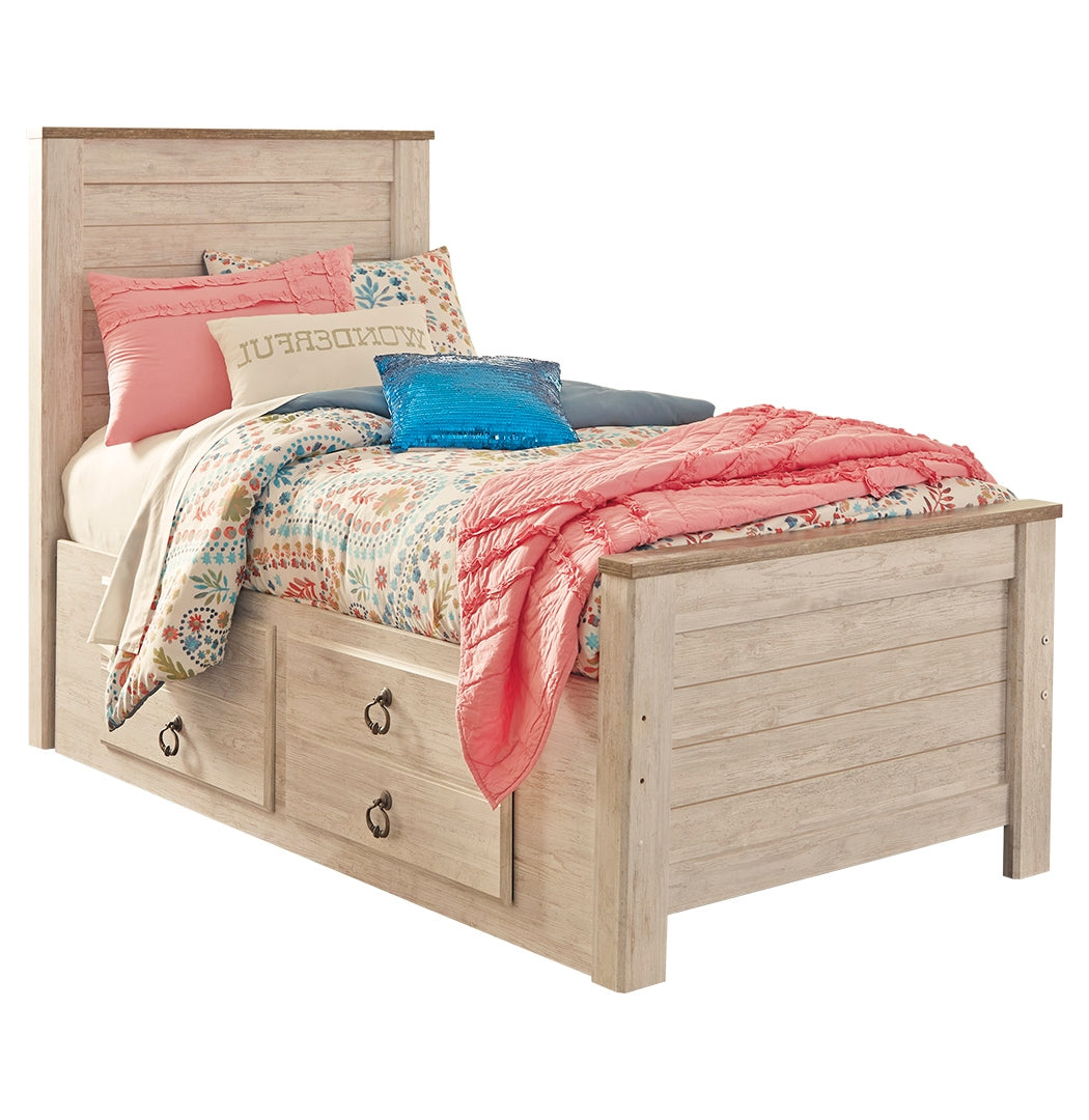 Willowton Twin Panel Bed with 2 Storage