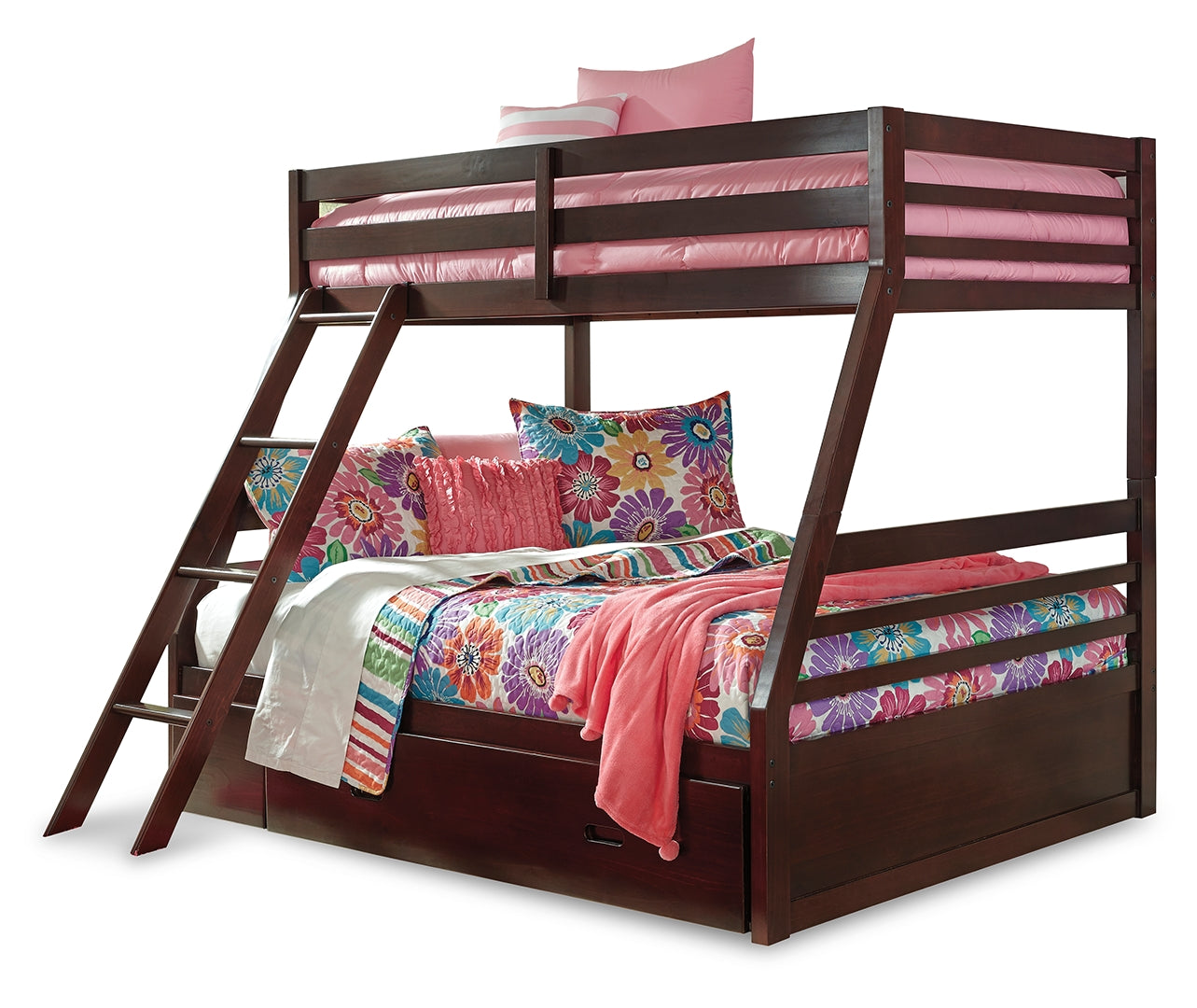 Halanton Contemporary Design Bunk Bed with 1 Large Storage Drawer Twin over Full Bunk