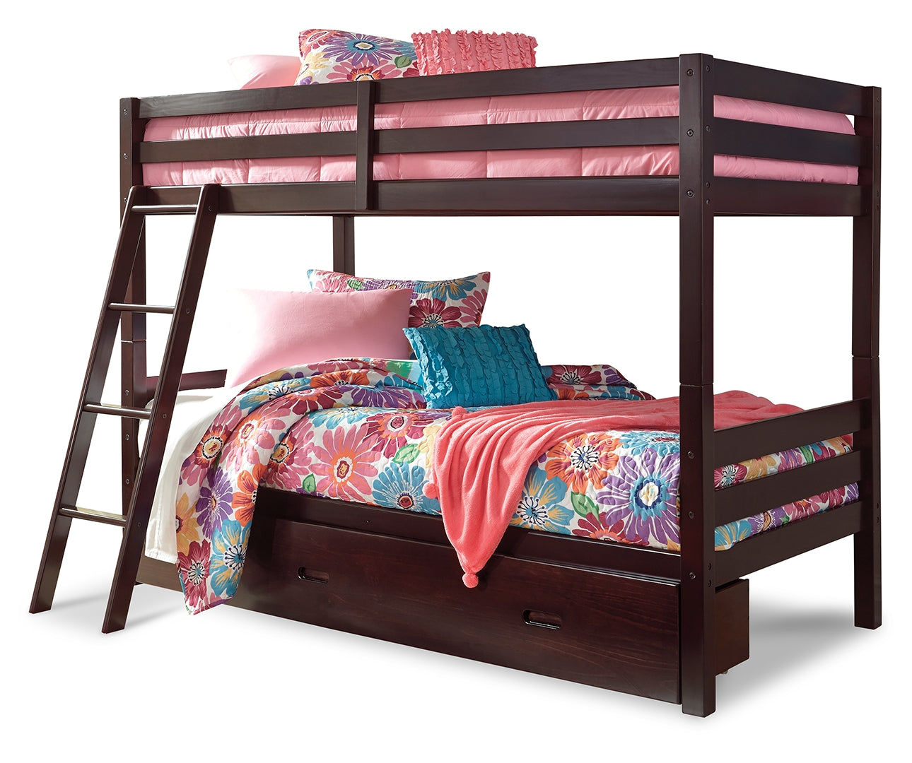 Halanton Contemporary Design Bunk Bed with 1 Large Storage Drawer Twin over Twin Bunk