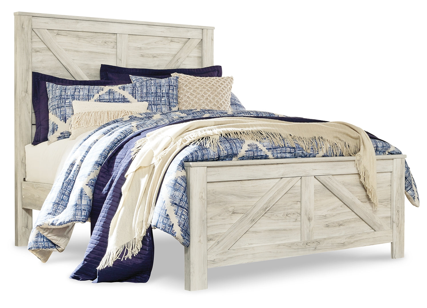 Bellaby Gorgeous Modern Farmhouse Panel & Platform Bed Queen Crossbuck Panel Without Storage Drawers