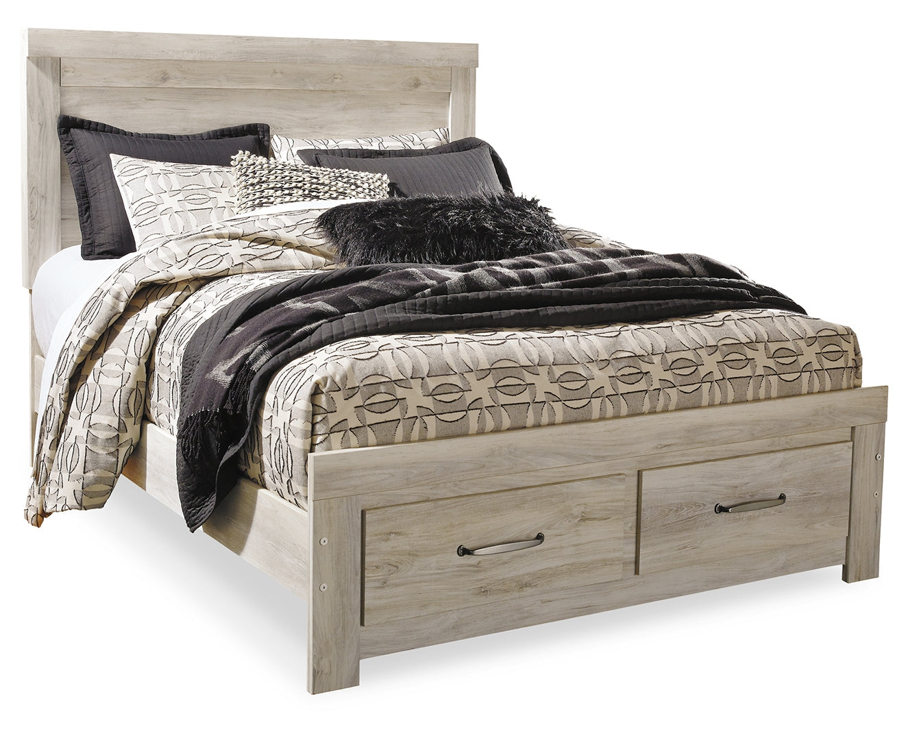 Bellaby Gorgeous Modern Farmhouse Panel & Platform Bed Queen Platform With 2 Storage Drawers