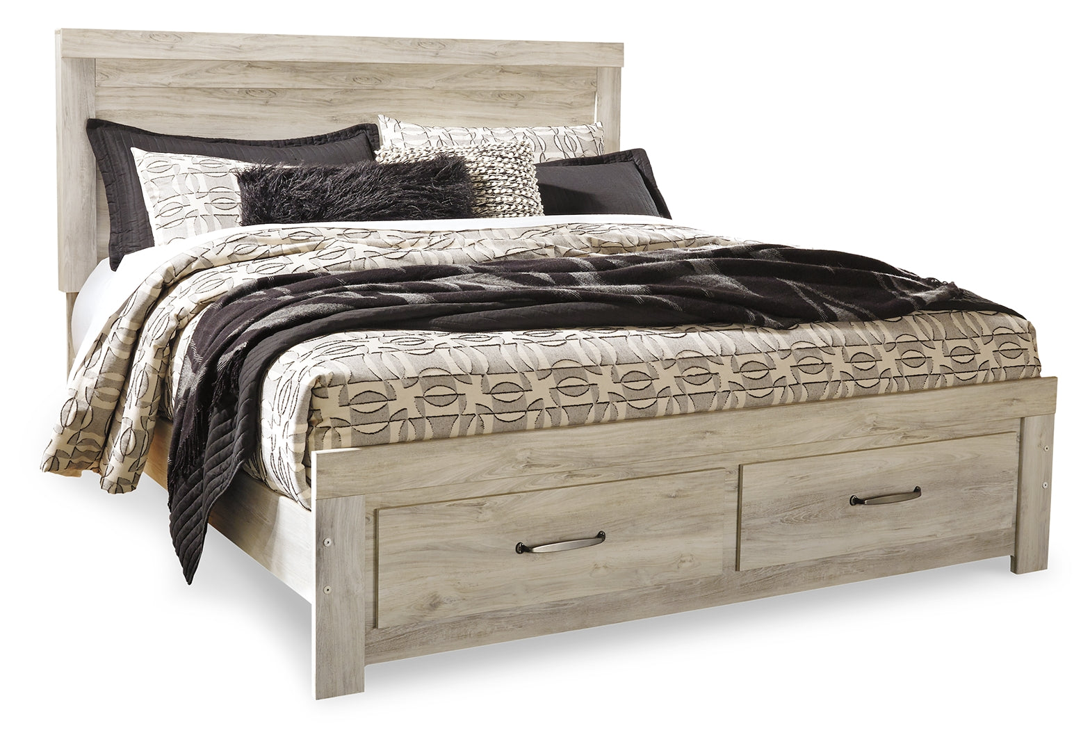 Bellaby Gorgeous Modern Farmhouse Panel & Platform Bed King Platform With 2 Storage Drawers