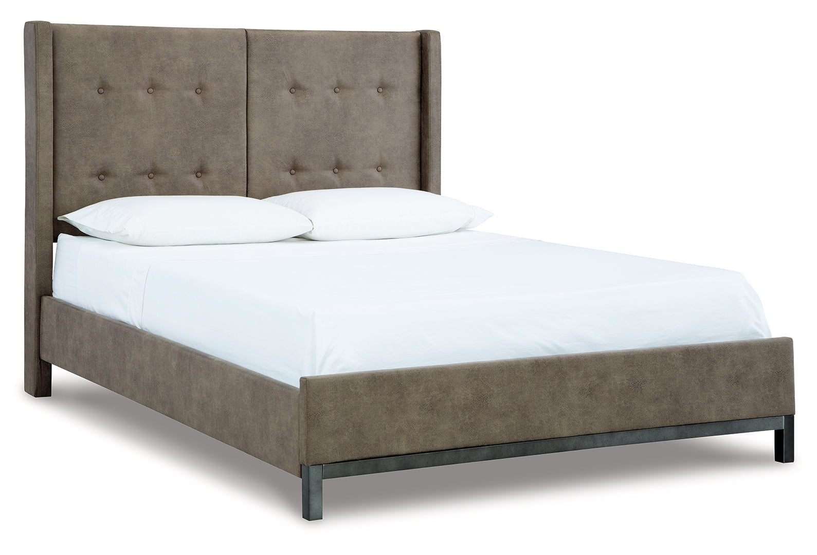 Wittland Mid-Century Modern Tufted Bed Queen With Upholstered