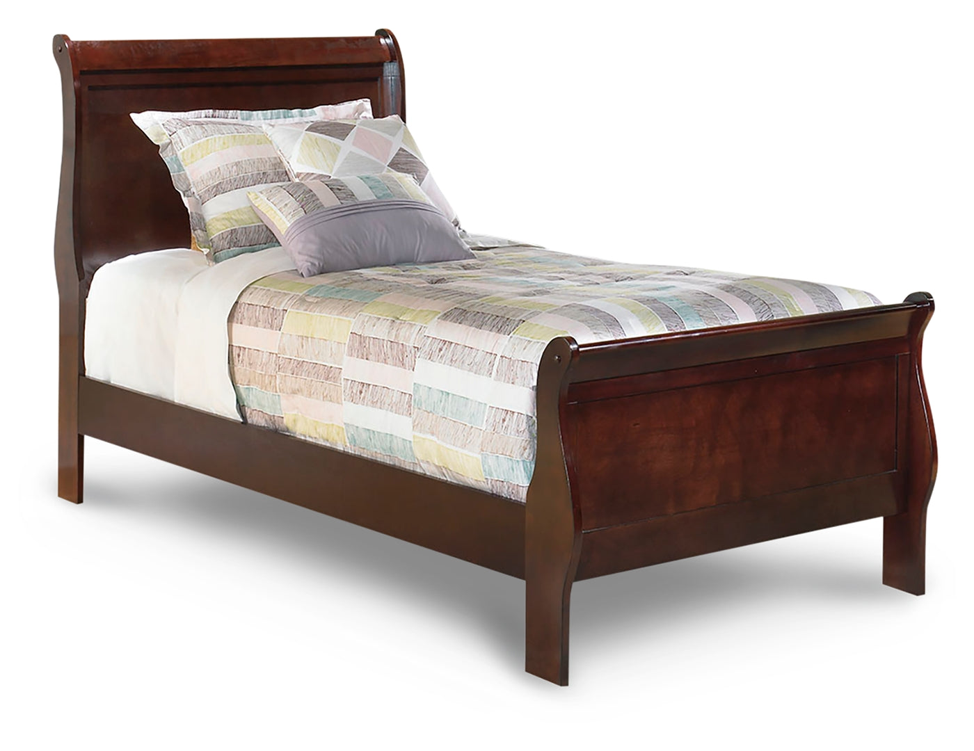 Ashley Alisdair Full Sleigh Bed,Color-Dark Brown Twin