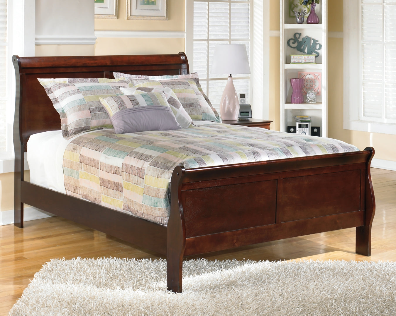 Ashley Alisdair Full Sleigh Bed,Color-Dark Brown