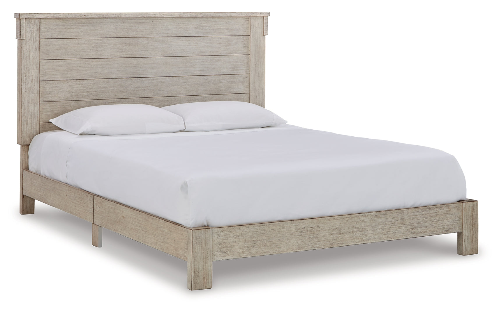 Hollentown White Finish Panel Bed King