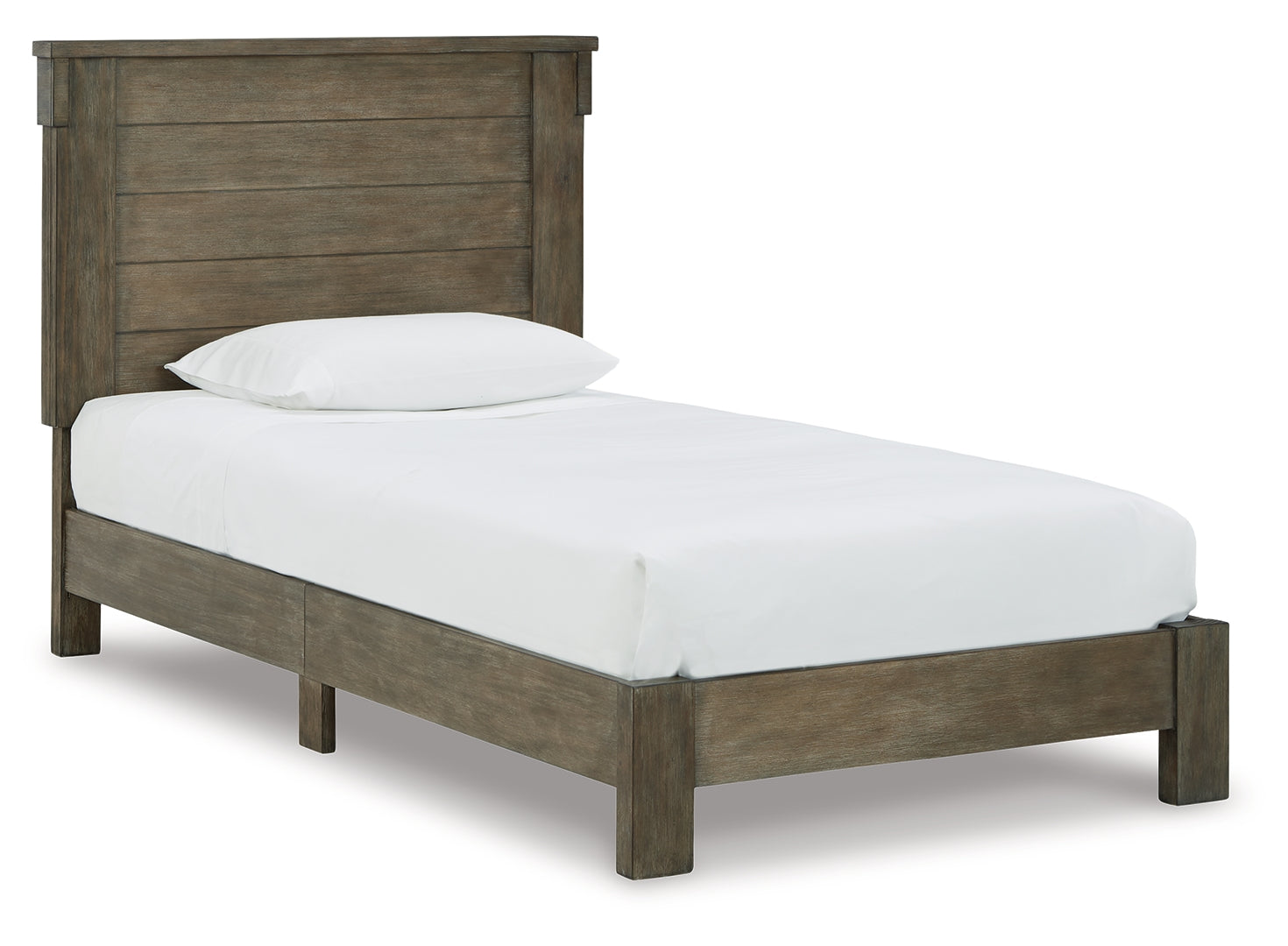 Shamryn Rich Texture & Touch of White Wax Panel Bed Twin