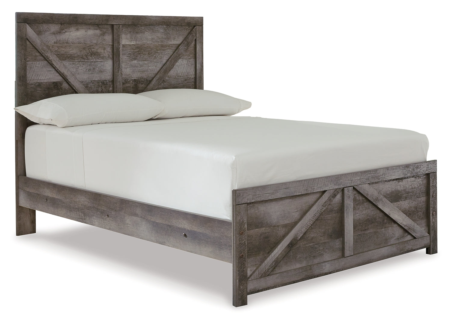 Wynnlow Modern Rustic Design Bed Full Crossbuck Panel