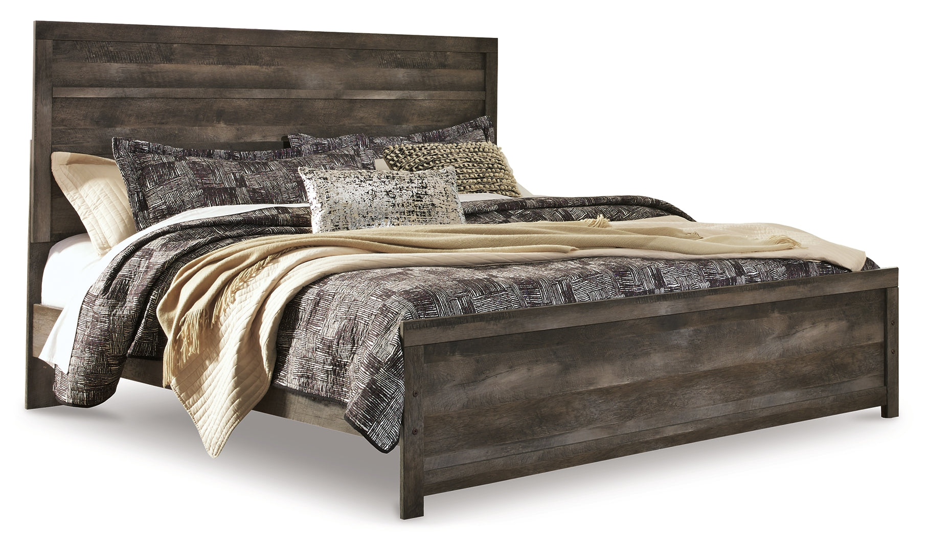 Wynnlow Modern Rustic Design Bed King Without Crossbuck