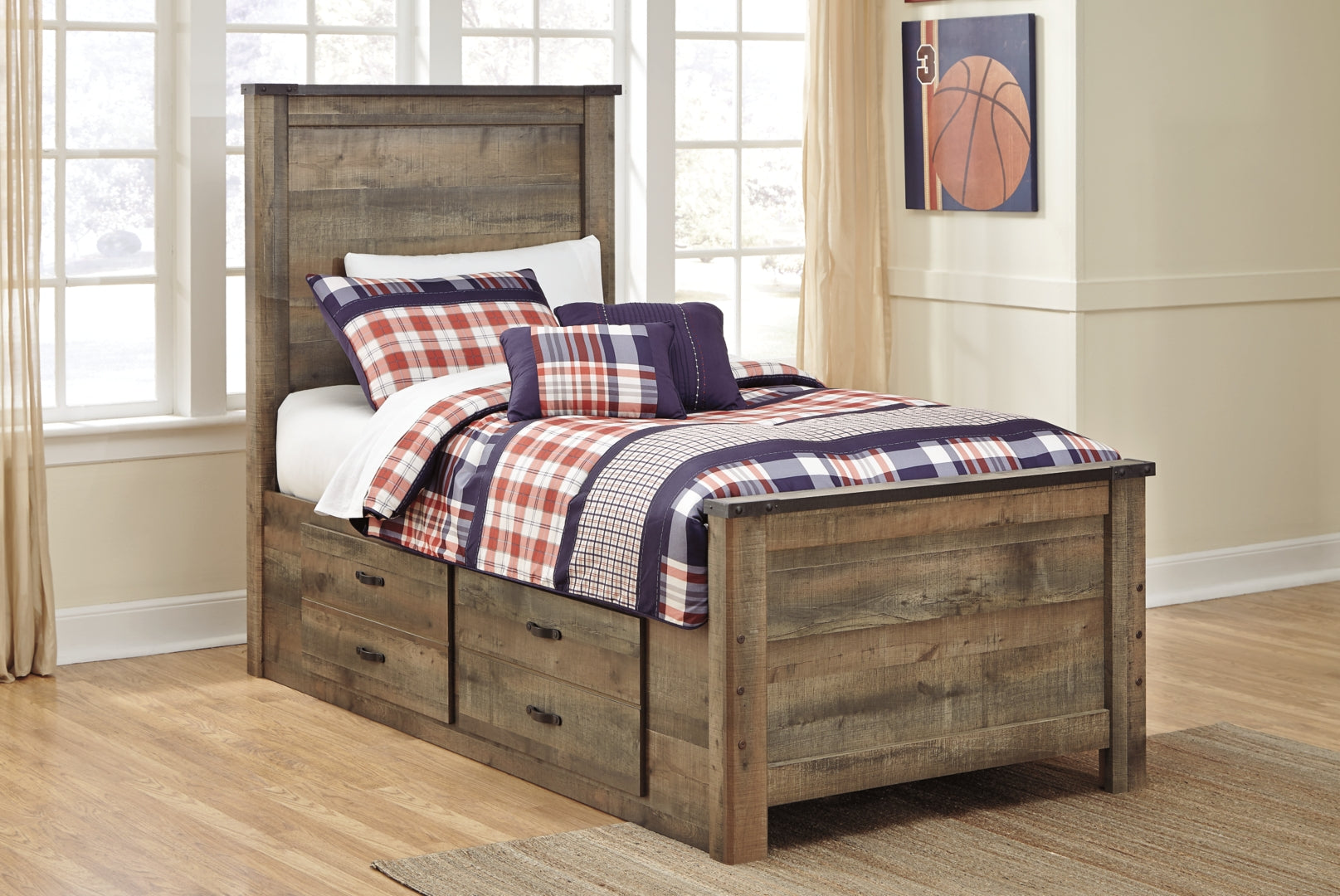 Trinell Rustic Finish Bed