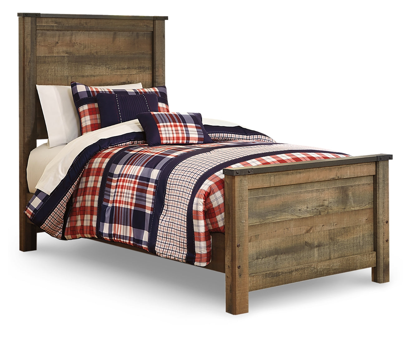 Trinell Rustic Finish Bed Twin Without Storage