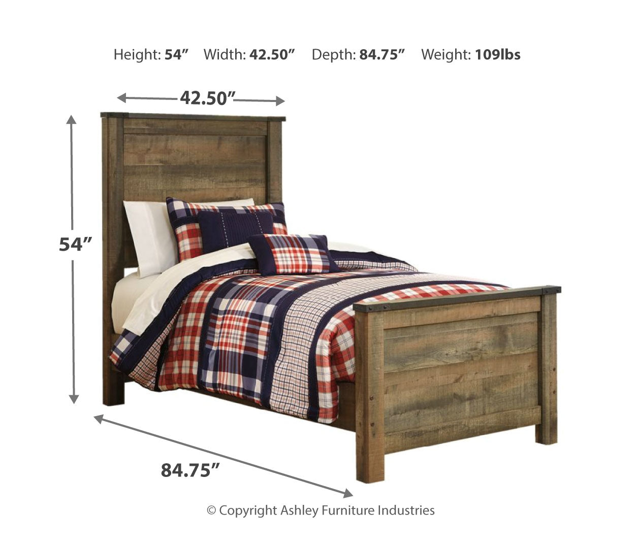 Trinell Rustic Finish Bed