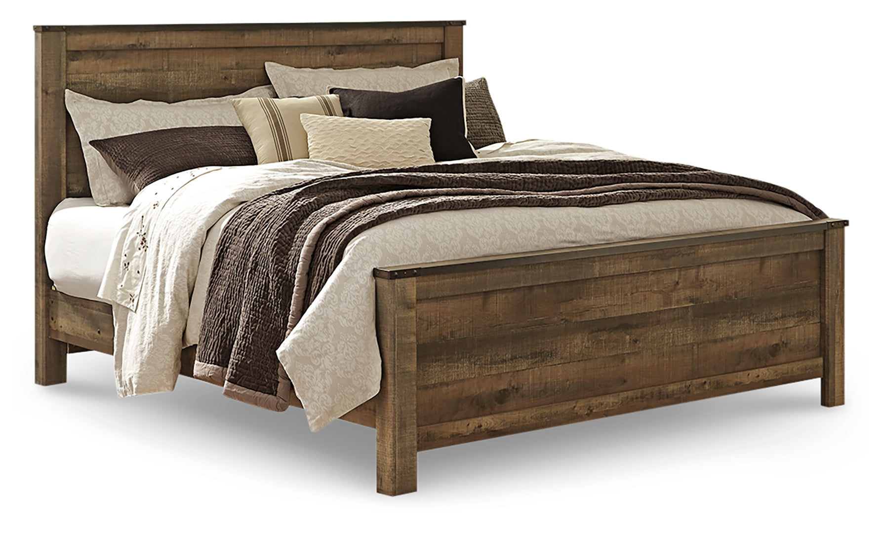 Trinell Rustic Finish Bed King Panel