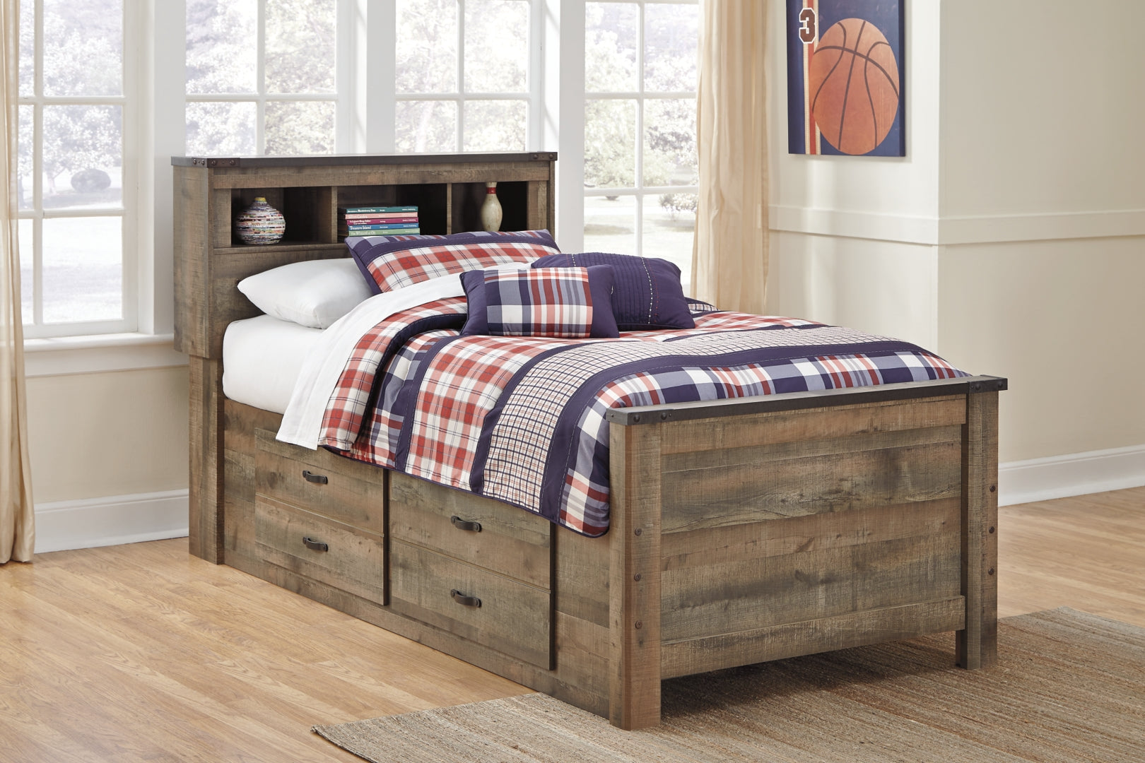 Trinell Rustic Finish Bed